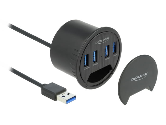 Delock Hub - 4 x USB 3.2 Gen 1 - für Unterputzmontage