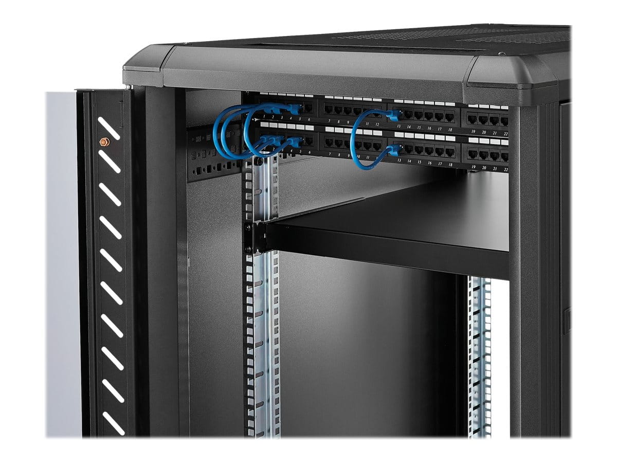 StarTech.com 1 HE verstellbarer Schwerlast Fachboden für Server Rack/ Schrank bis 80 Kg - Fachboden für Serverschrank 1HE - Rack - Regal - Schwarz - 1U - 48.3 cm (19") StarTech.com 1 HE verstellbarer Schwerlast Fachboden für Server Rack/ Schrank bis 80 Kg - Fachboden für Serverschrank 1HE - Rack - Regal - Schwarz - 1U - 48.3 cm (19")