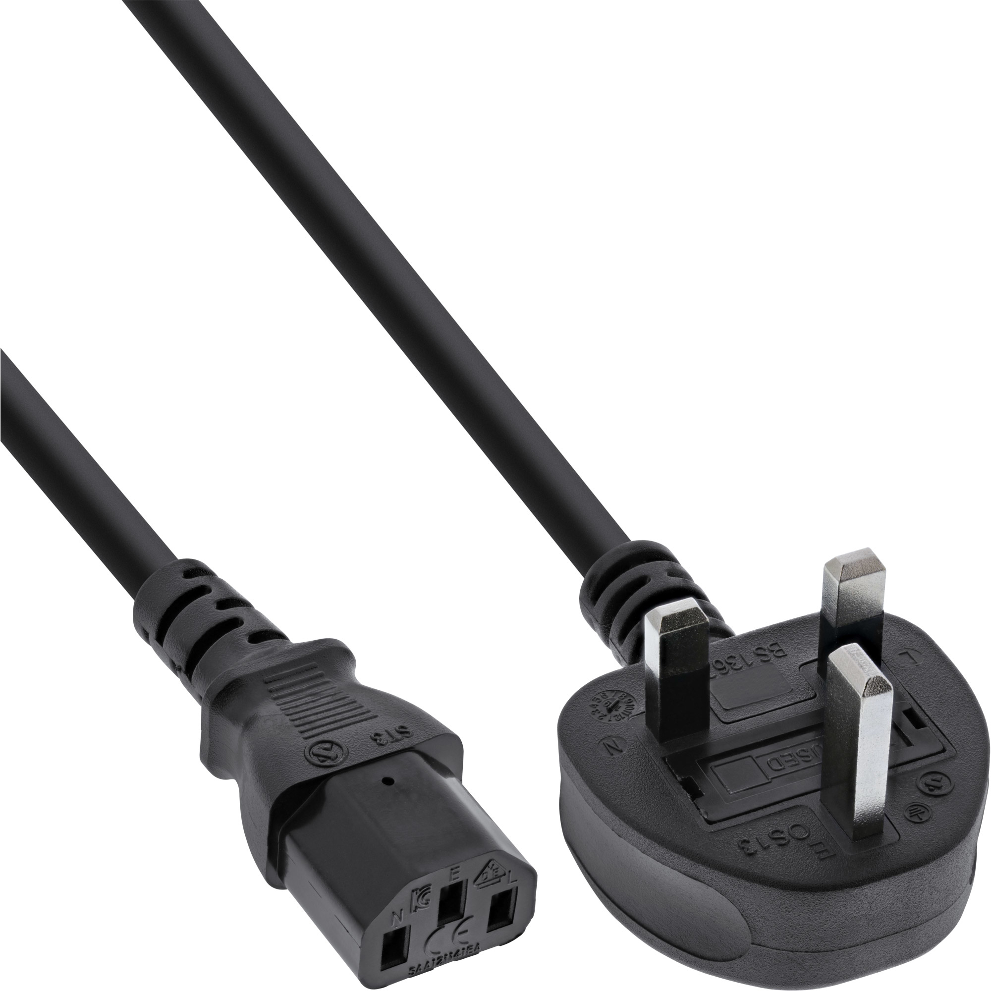 InLine Netzkabel - Netzstecker England auf Kaltgerätestecker C13 - 1,8m InLine Netzkabel - Netzstecker England auf Kaltgerätestecker C13 - 1,8m