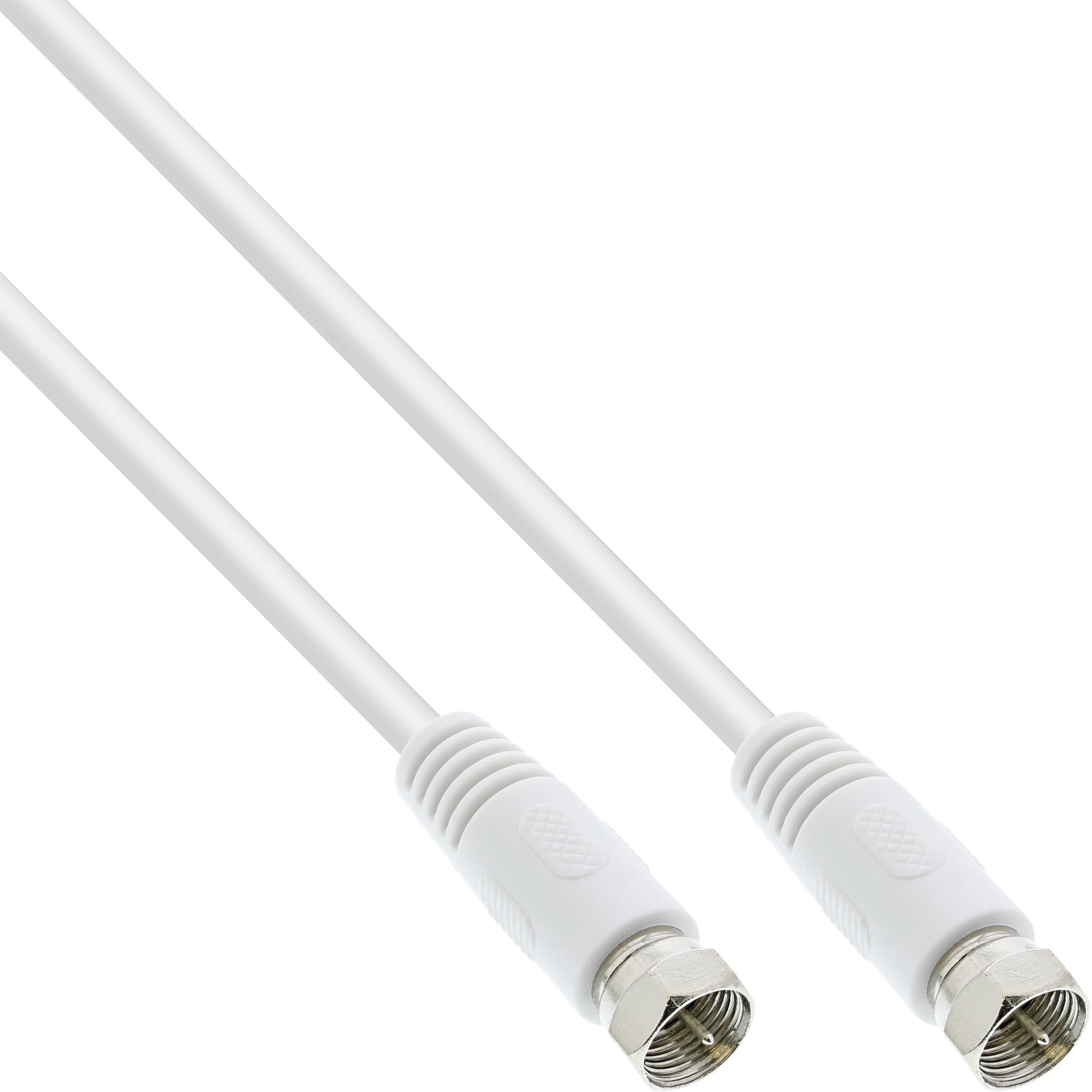 InLine SAT-Anschlusskabel - 2x geschirmt - 2x F-Stecker - >75dB - weiß - 5m
