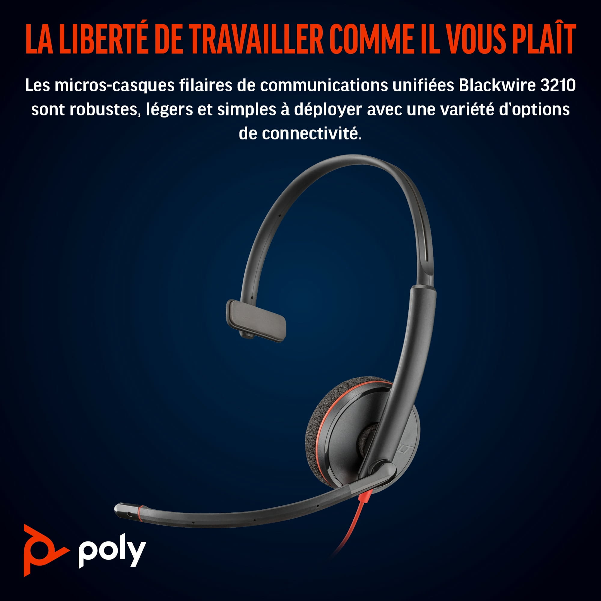 Poly Blackwire 3210 - Blackwire 3200 Series - Headset Poly Blackwire 3210 - Blackwire 3200 Series - Headset