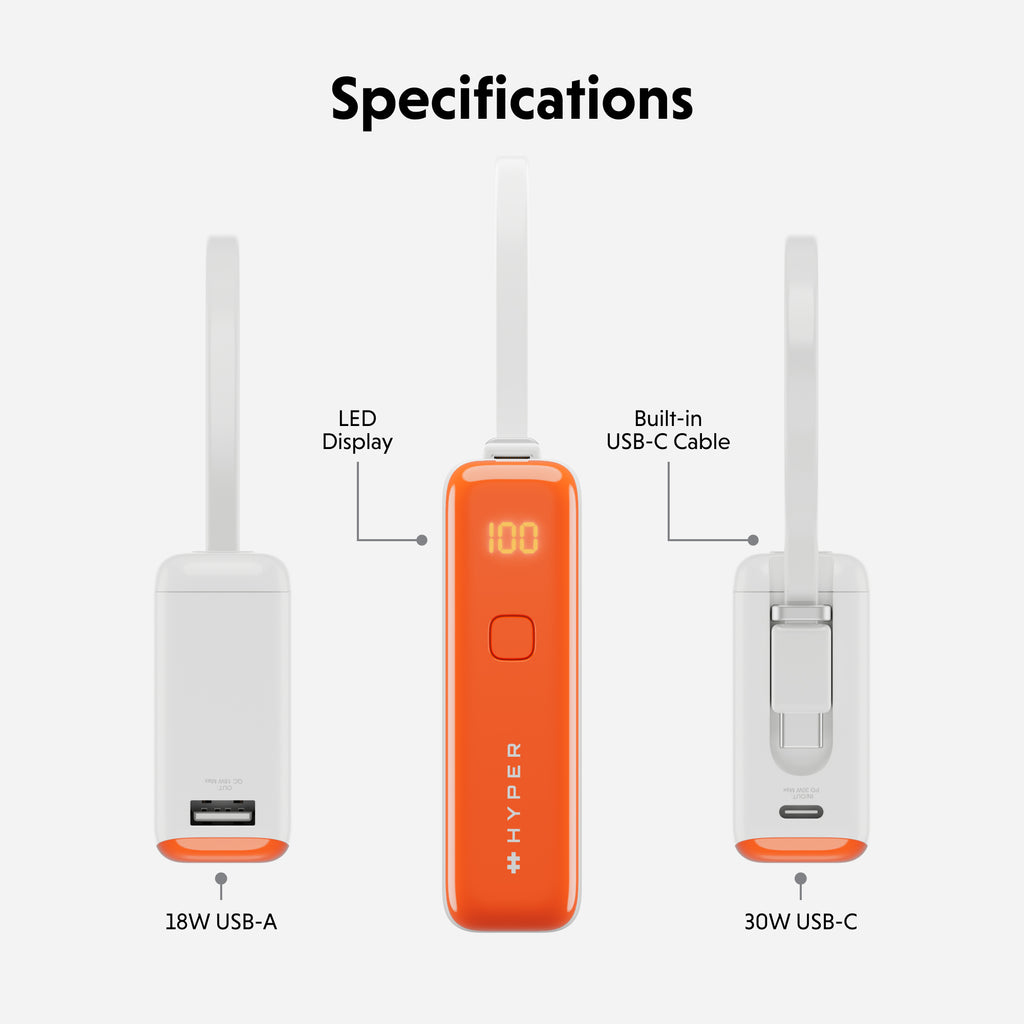 Targus HyperJuice Flex Mini - Powerbank - 10000 mAh - 30 watt - PD (USB-C)