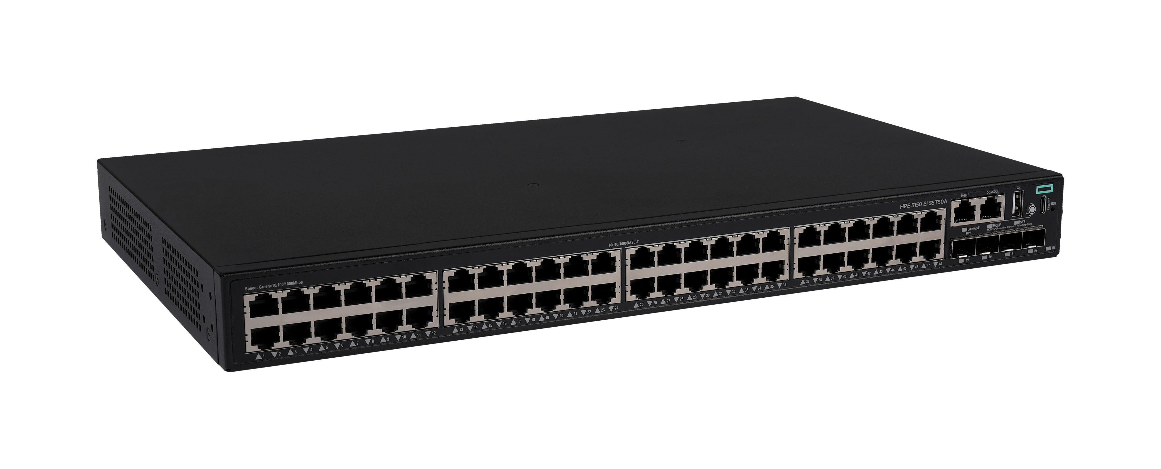 HPE Networking Comware 5150EI 48p 10M/100M/1G 4p SFP+ 1G/10G Switch - Switch - L3 - managed - 48 x 10/100/1000Base-T + 4 x 1 Gigabit / 10 Gigabit SFP+ (Uplink / Stacking)