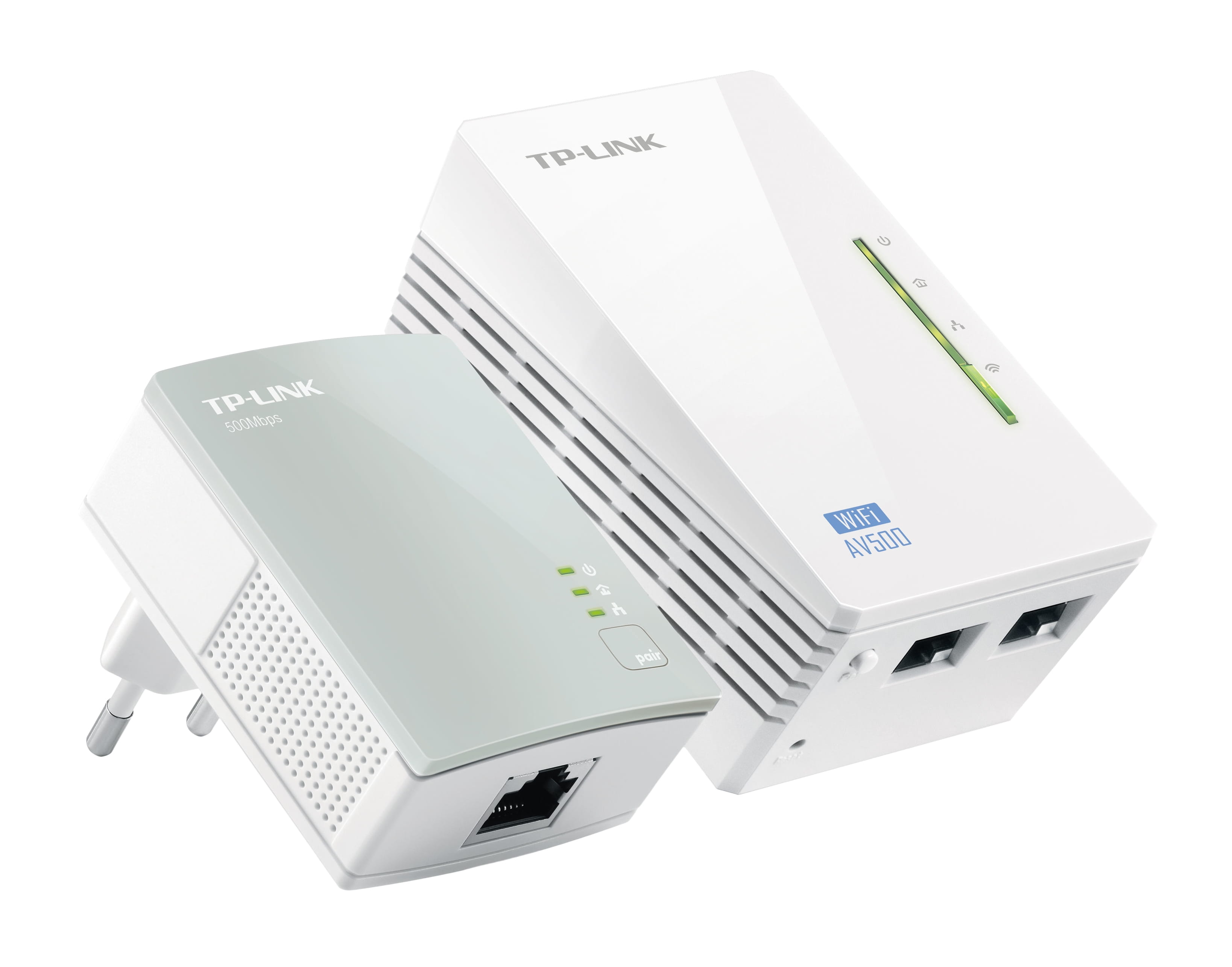 TP-LINK TL-WPA4220KIT V5.0 AV500 2-Port Wifi Powerline Adapter Starter Kit - Powerline-Adapter-Kit HomePlug AV (HPAV)