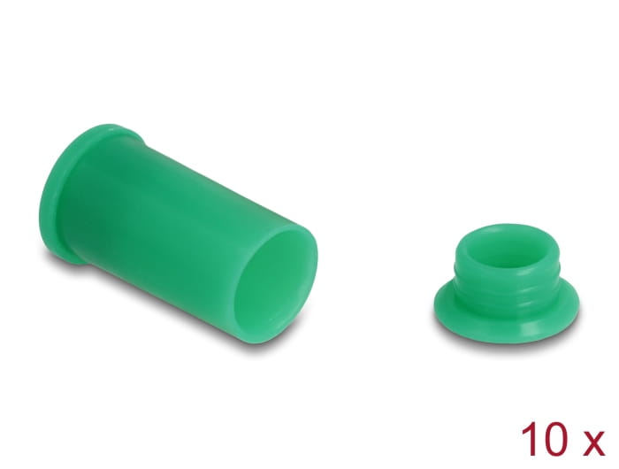 Delock Staubschutz für Anschluss - für solar männliche und weibliche Stecker, Silikon, 2-teilig - grün (Packung mit 10)