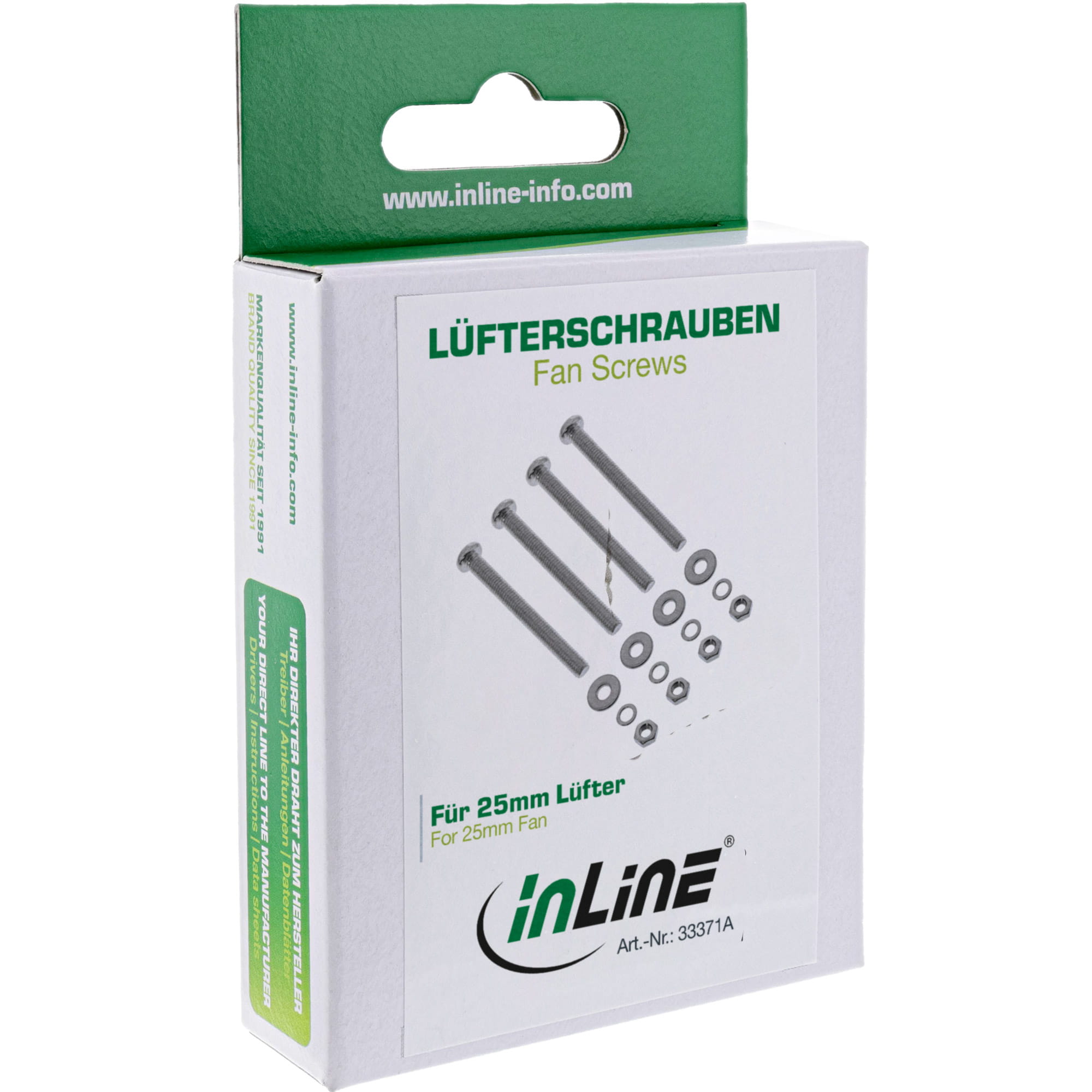 InLine Lüfterschrauben Set - für 25mm Lüfter