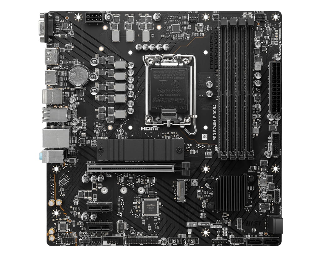 MSI PRO B760M-P DDR4 - Motherboard - micro ATX - LGA1700 Sockel - B760 Chipsatz - USB 3.2 Gen 1, USB-C 3.2 Gen2 - Gigabit LAN - Onboard-Grafik (CPU erforderlich)