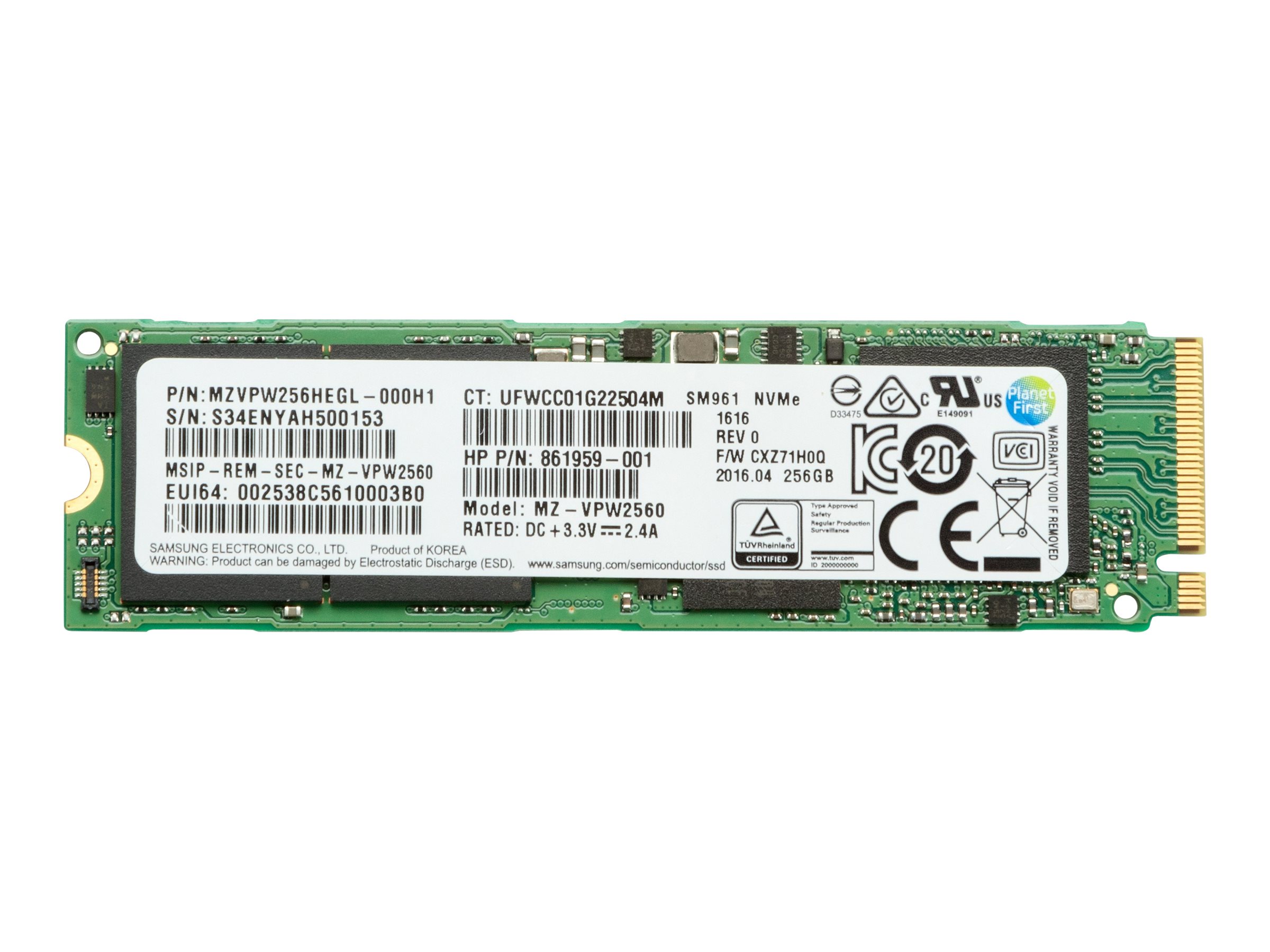 HP Z Turbo Drive - SSD - verschlüsselt - 256 GB - intern - M.2 - PCIe - Self-Encrypting Drive (SED)