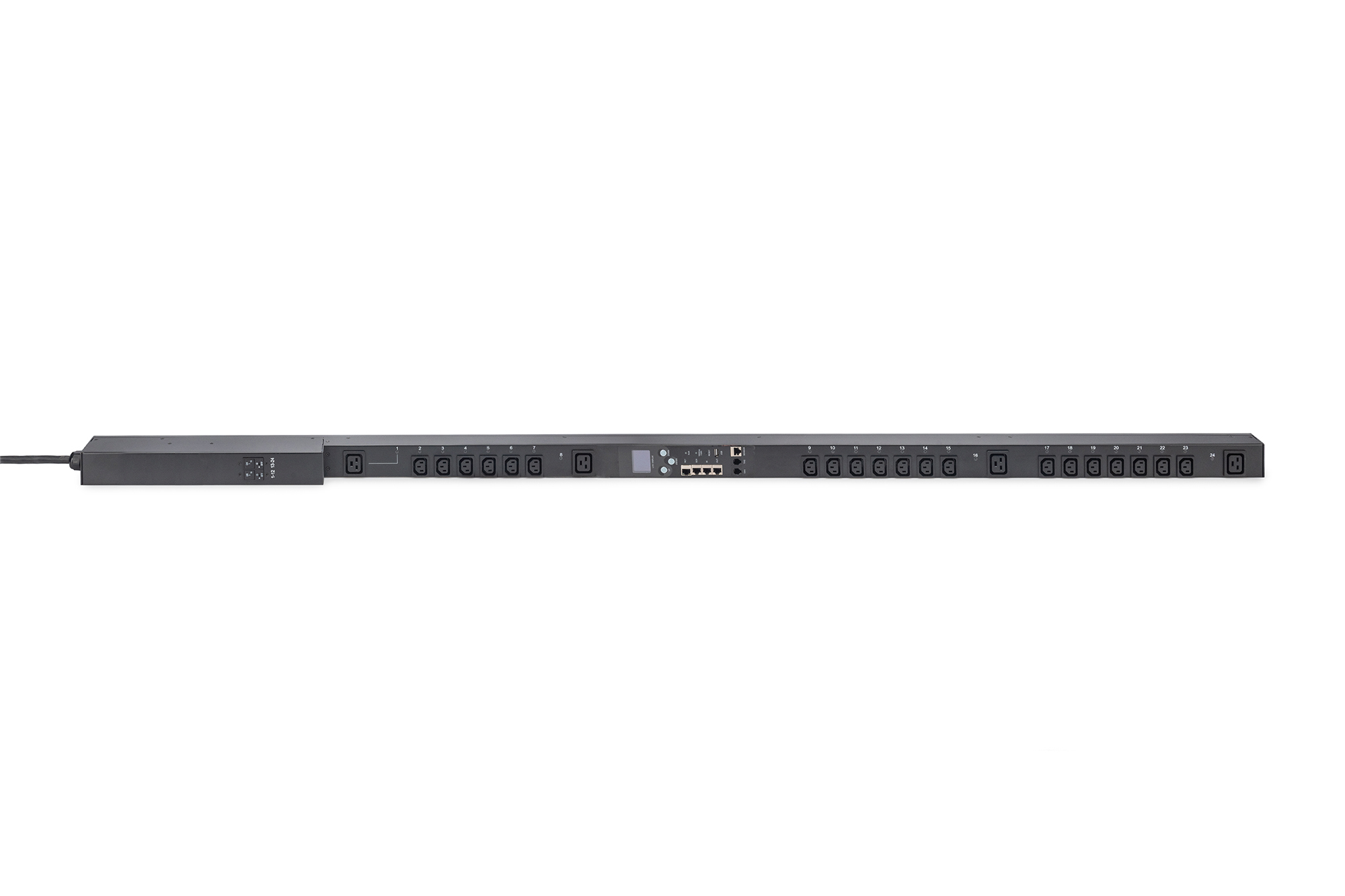 DIGITUS Smart - Steckdosenleiste (Rack - einbaufähig) - Überschaltung und Schaltung der Ausgänge - Wechselstrom 230 V - 8000 Watt - 7300 VA - 1-phasig - Ethernet 10/100, serial - Eingabe, Eingang IEC 60309 32A - Ausgangsanschlüsse: 24 (4 x IEC 60320