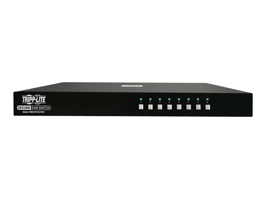 Tripp Secure KVM Switch, 8-Port, Single Head, DVI to DVI, NIAP PP4.0, Audio, CAC, TAA