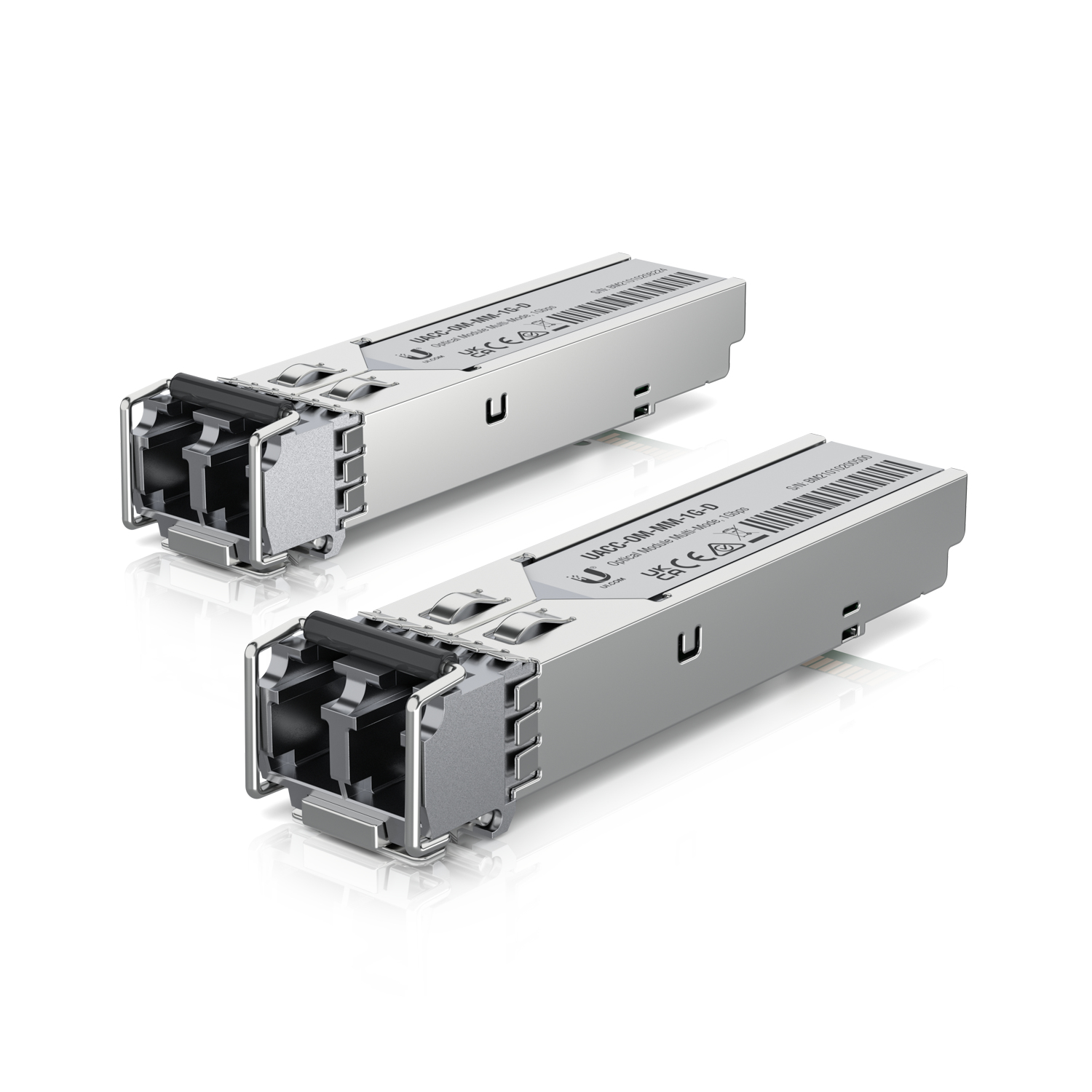 Ubiquiti UACC-OM-MM-1G-D - SFP (Mini-GBIC)-Transceiver-Modul - 1GbE - LC Multi-Mode - bis zu 550 m - 850 nm (Packung mit 2)