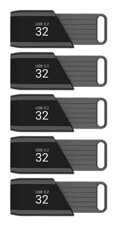 PNY Attaché X, 32 GB, USB Typ-A, 3.2 Gen 1 (3.1 Gen 1), 130 MB/s, Dia, Schwarz