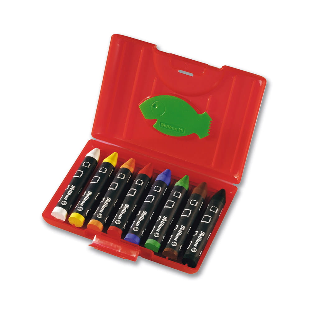 Pelikan 665/8 WF - Farbstift - Wachs - verschiedene Farben (Packung mit 8)