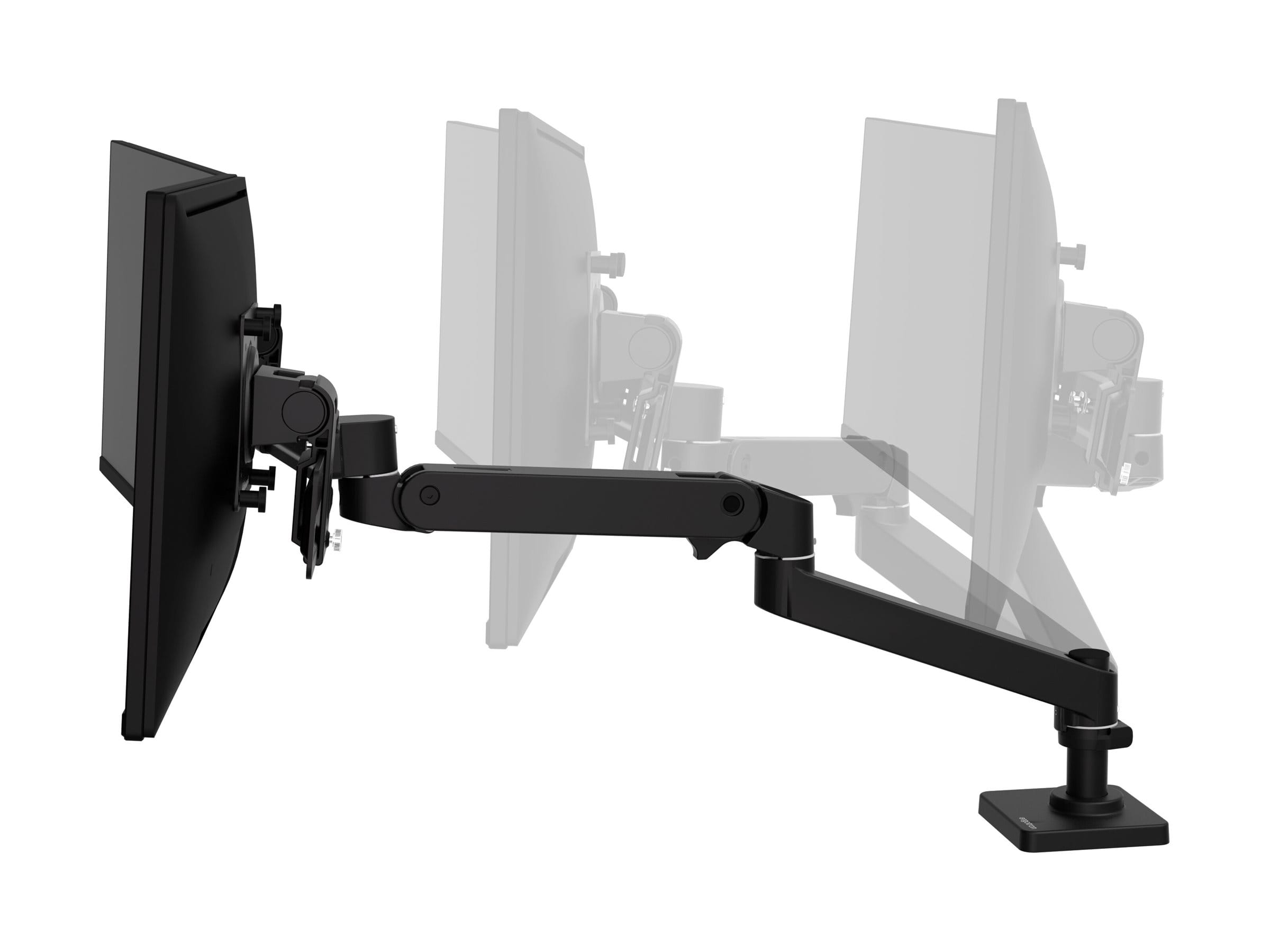 Ergotron LX Pro - Befestigungskit (Dual Direct Arm, 2 Drehgelenke, 2-teilige Tischklemme, Befestigungsmaterialien, Basis, Arm für zwei Bildschirme, Verlängerung, Stange, Stangenring) - für 2 Flachbildschirme - Aluminium - Schwarz - Bildschirmgröße: 
