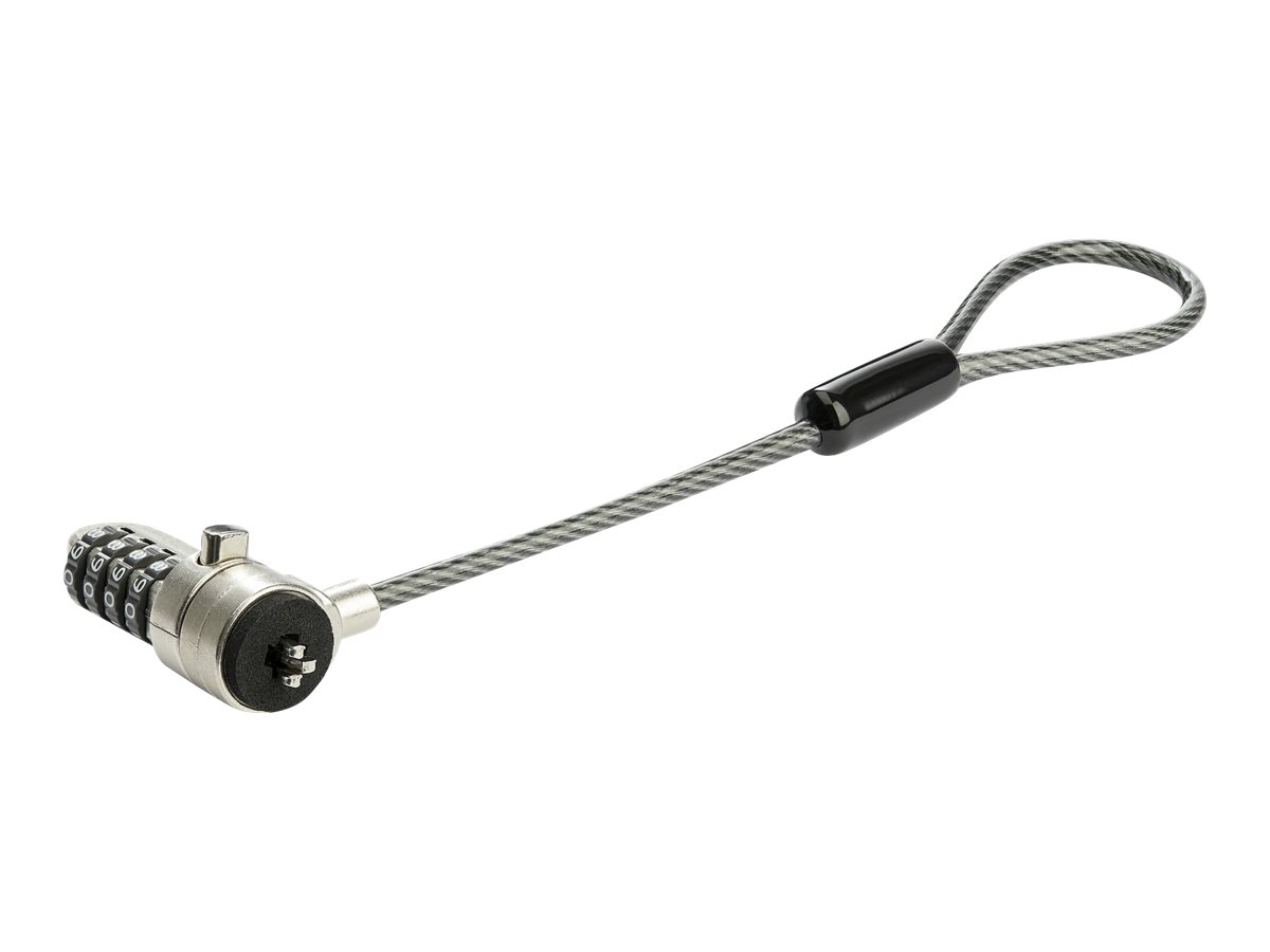 StarTech.com Laptop Kabelschloss-Verlängerung (15 cm Stahlkabel, 4-stelliges Zahlenschloss, 2,5 cm Schlaufe, Kensington Notebookschloss)
