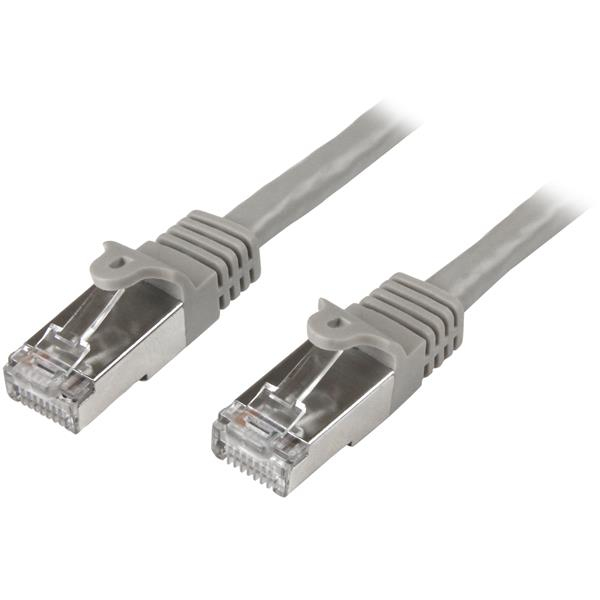 StarTech.com Startech 5m CAT6 Ethernet Cable, 10 Gigabit Shielded Snagless RJ45 100W PoE Patch Cord, CAT 6 10GbE SFTP Network Cable w/Strain Relief, Grey, Wiring is UL Certified/TIA - Category 6 - 26AWG (N6SPAT5MGR)