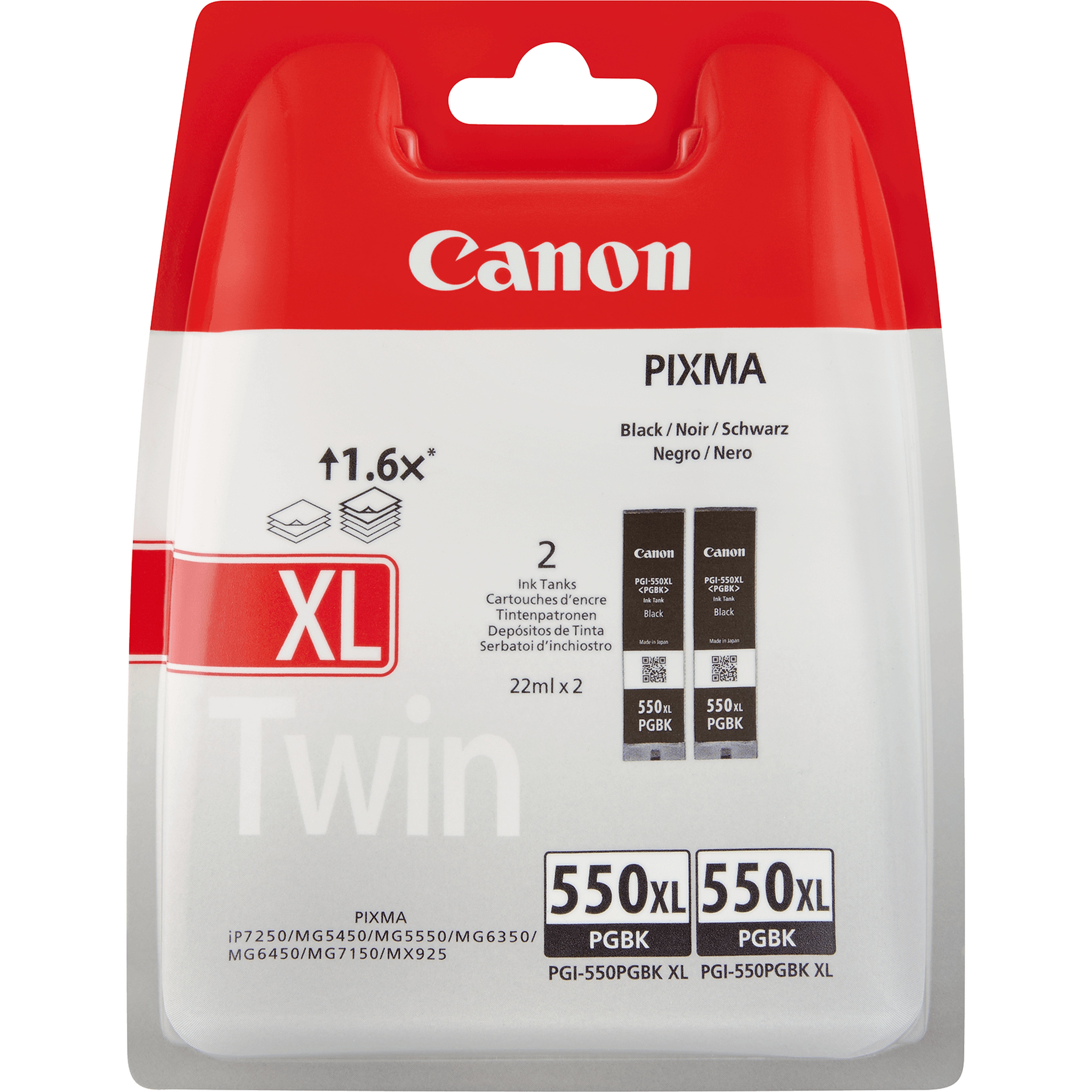 Canon PGI-550PGBK XL Twin pack - 2er-Pack - 15