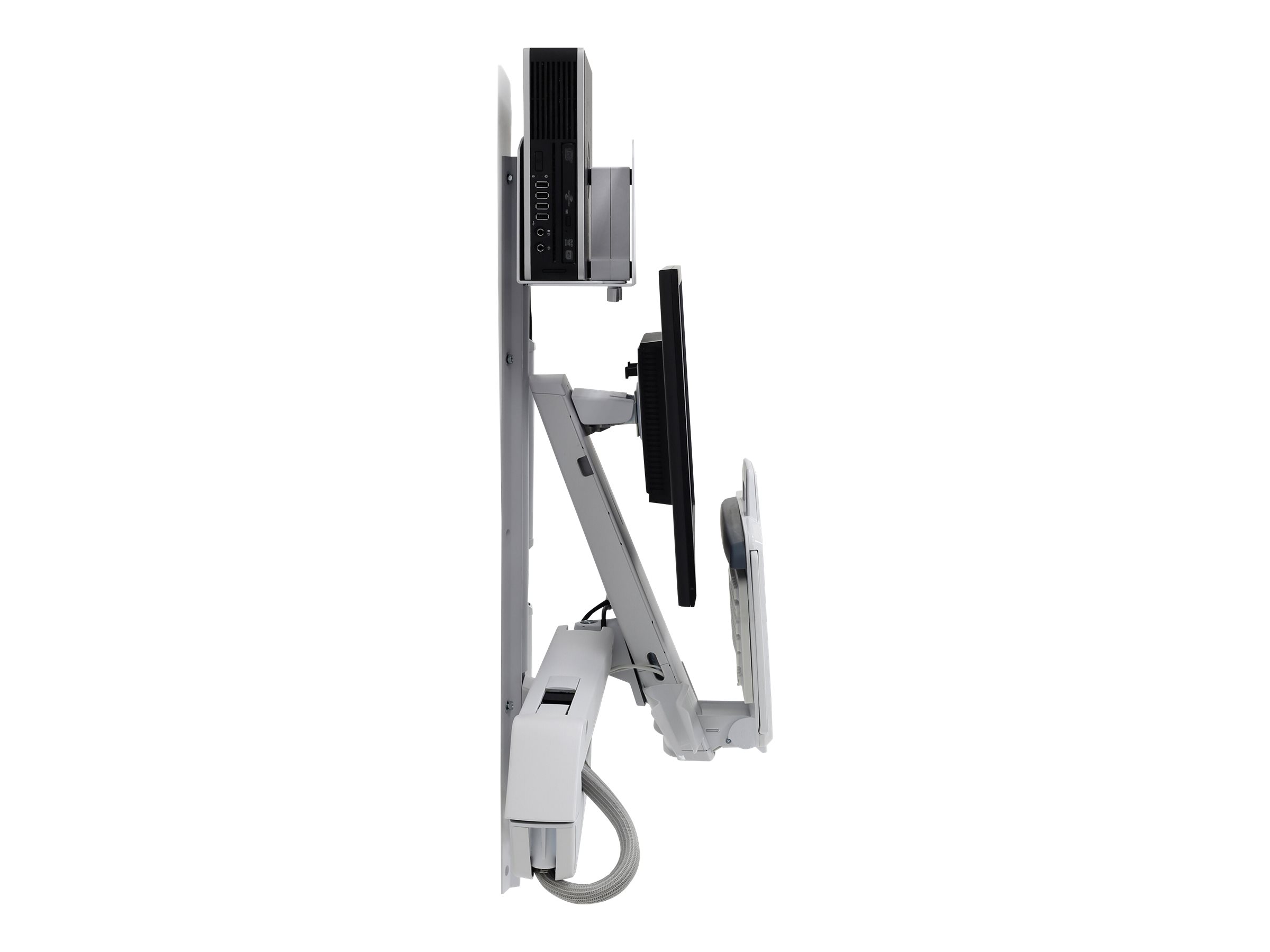 Ergotron Sit-Stand Combo System Mit CPU-Halter klein - Befestigungskit (Tastatur-Tablett, CPU Wandhalterung, einstellbarer Monitorarm)