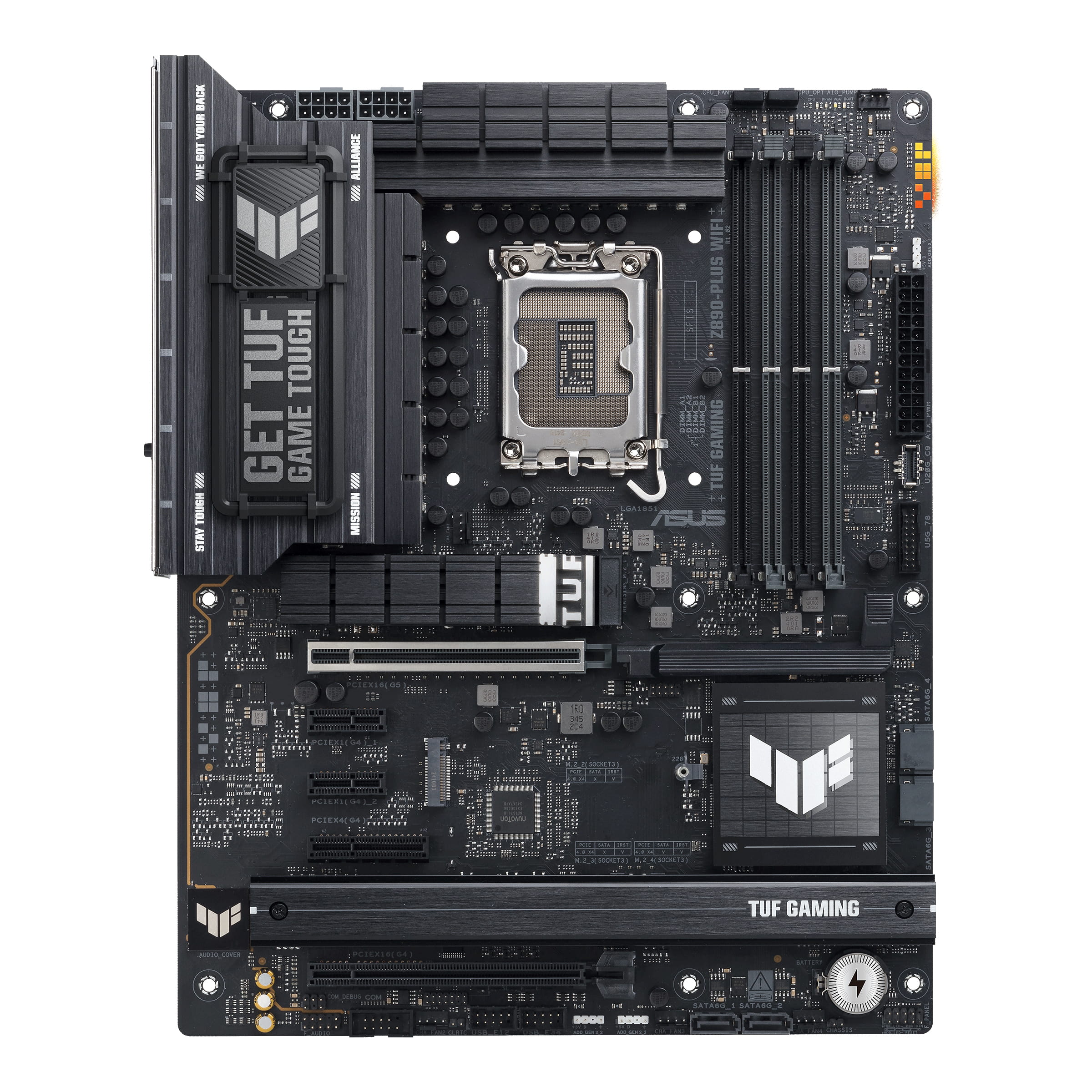 ASUS TUF GAMING Z890-PLUS WIFI - Motherboard - ATX - LGA1851-Sockel - Z890 Chipsatz - USB4, USB-C 3.2 Gen 2x2, USB 3.2 Gen 2, USB 3.2 Gen 1 - Wi-Fi 7, Bluetooth, 2.5 Gigabit LAN - Onboard-Grafik (CPU erforderlich)