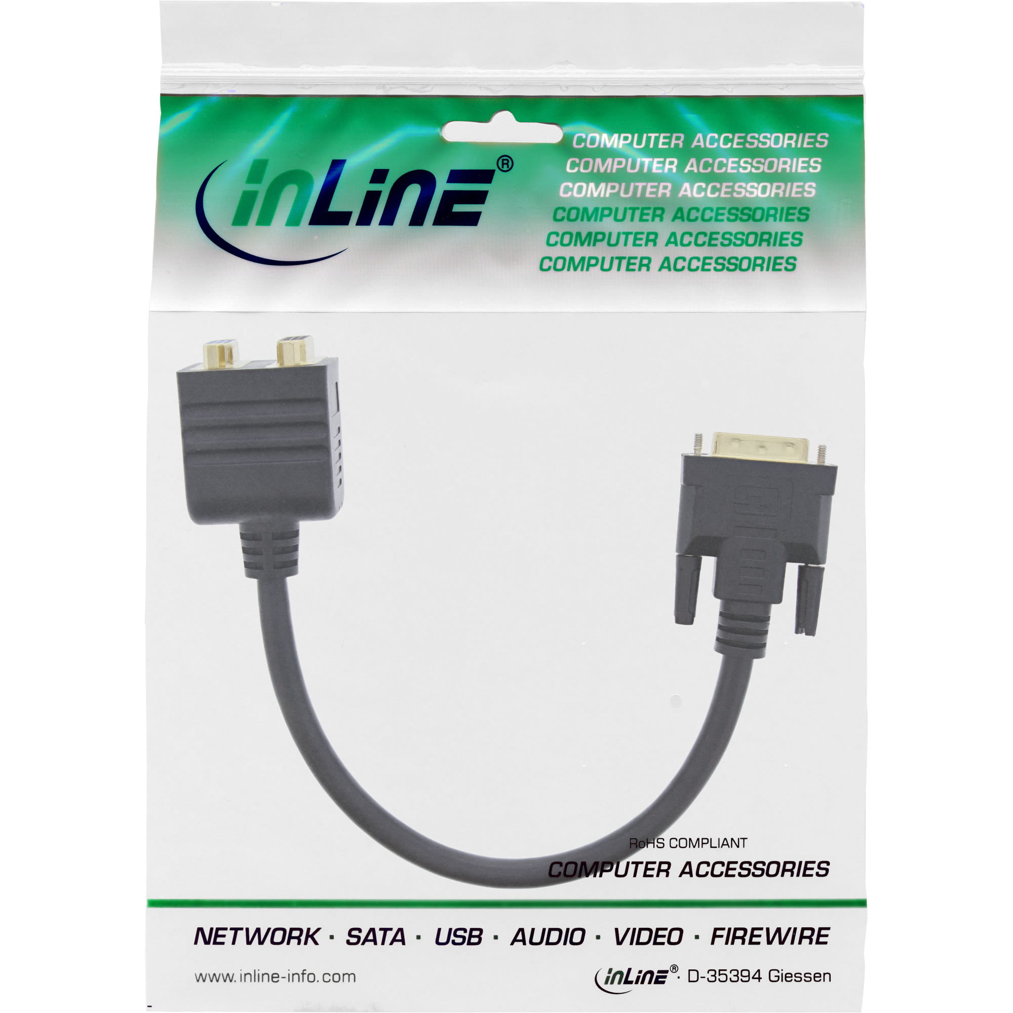 InLine DVI-I Adapterkabel - DVI-I Stecker auf DVI-I-Buchse + S-VGA Buchse