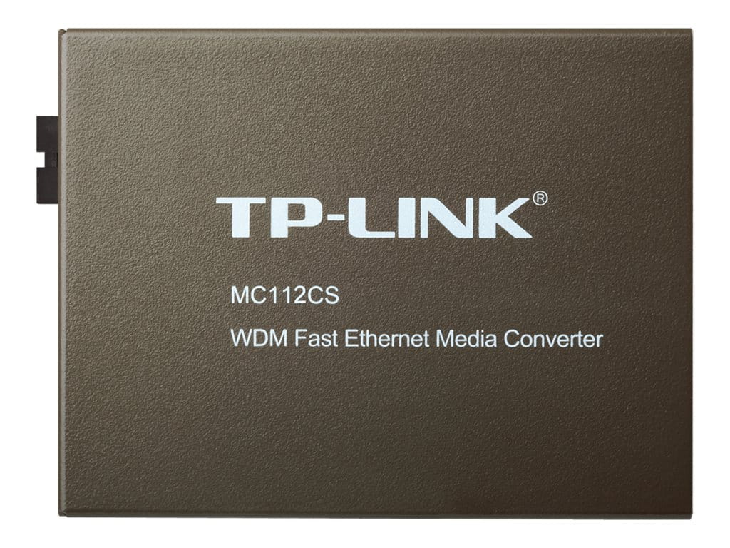TP-LINK MC112CS - Medienkonverter - 100Mb LAN - 10Base-T, 100Base-FX, 100Base-TX - RJ-45 / SC Single-Modus - bis zu 20 km - 1310 (TX)