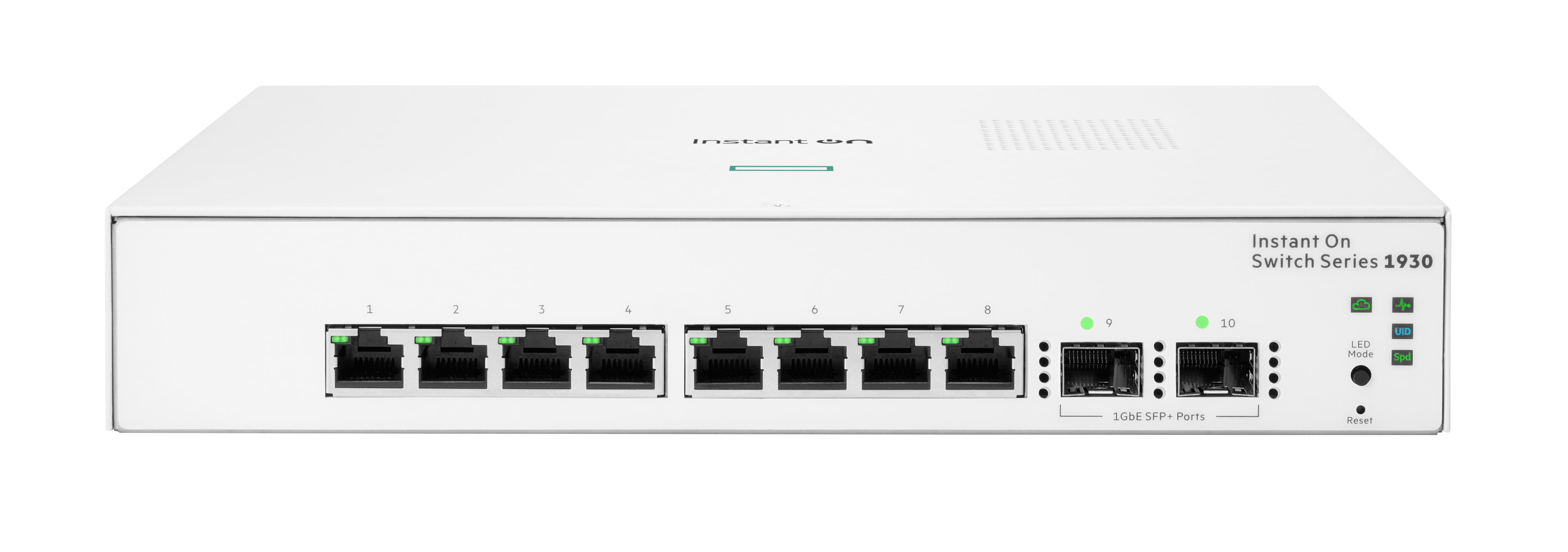 HPE Aruba Networking Networking Instant On Switch 8p Gigabit 2p SFP 1930, Managed, L2/L3/L4, Gigabit Ethernet (10/100/1000), Vollduplex, Rack-Einbau, 1U