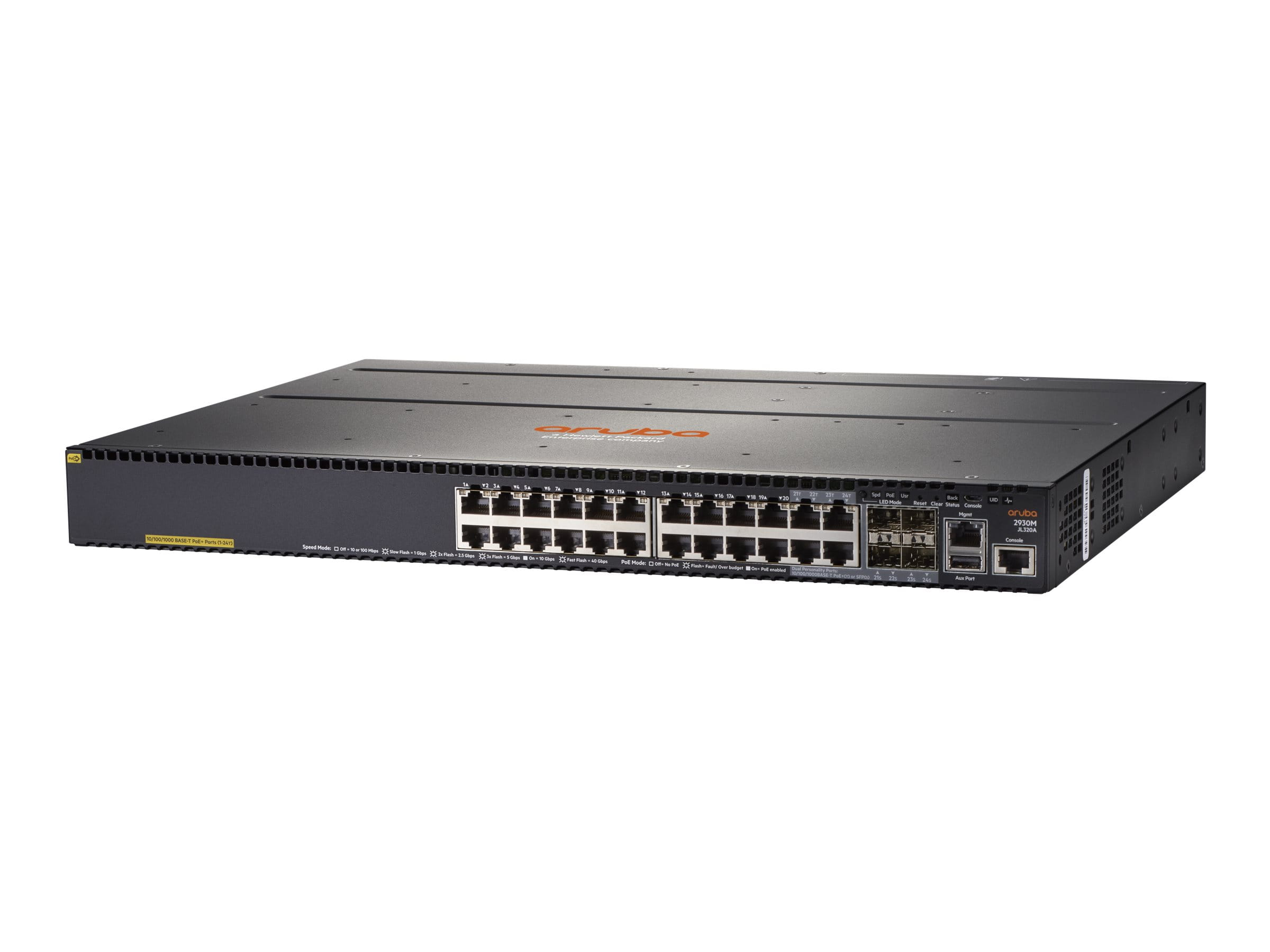 HPE Aruba Networking 2930M 24G POE+ 1-Slot - Switch - L3 - managed - 20 x 10/100/1000 (PoE+)