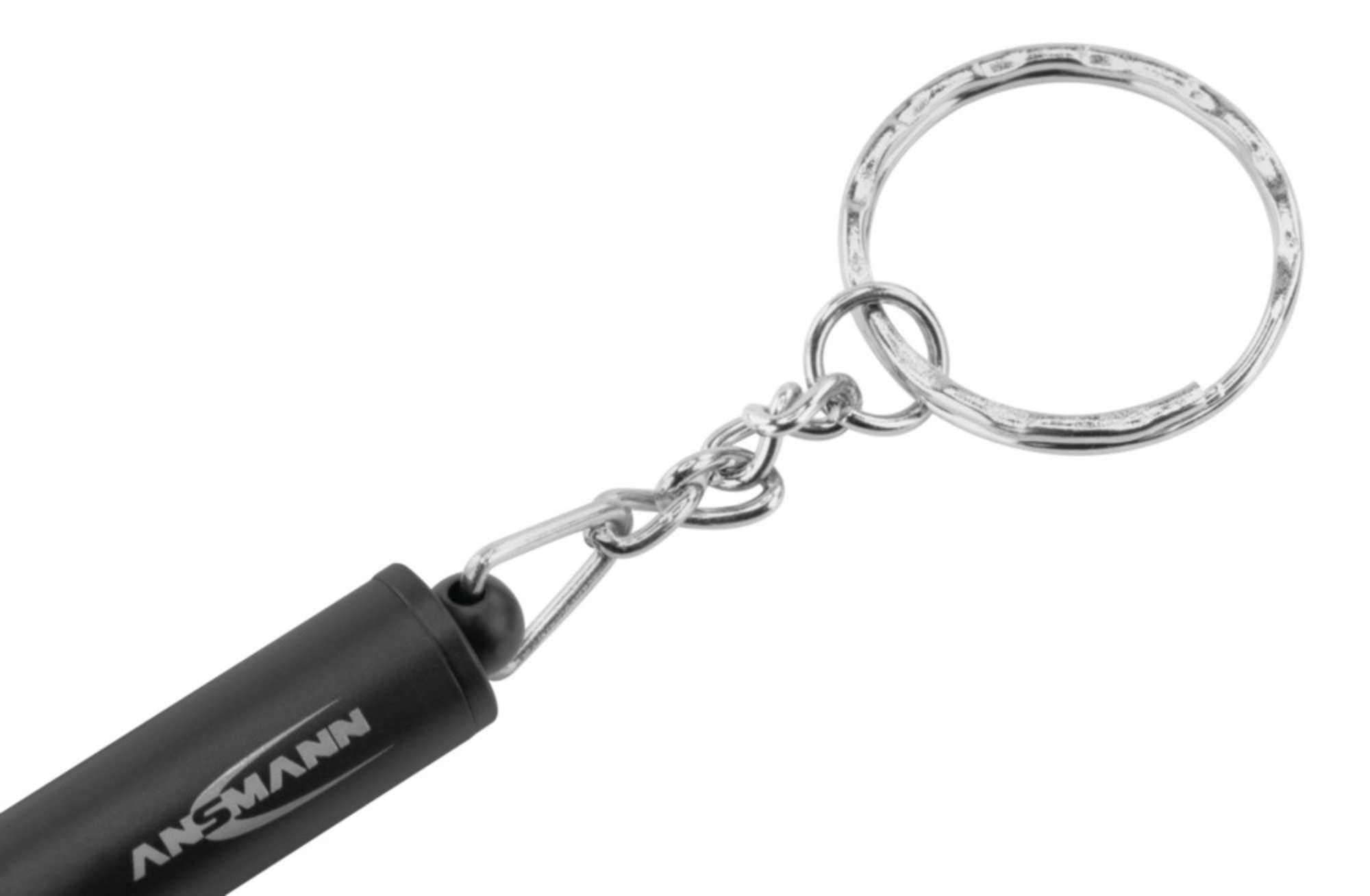 Ansmann 1600-0272, Schlüsselanhänger-Blinklicht, Schwarz, Aluminium, Tasten, LED, 1 Lampen