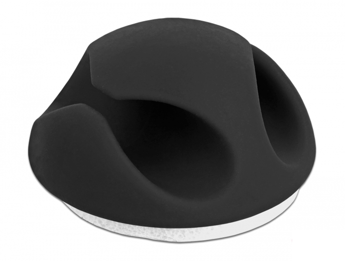 Delock Kabelhalter - Tisch montierbar, Oberfläche montierbar, geeignet für Wandmontage - Schwarz (Packung mit 10)