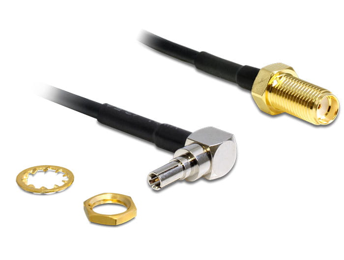 Delock Adapter CRC-9 Plug 90° > SMA Jack - Antennenadapter