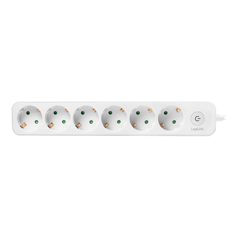 LogiLink Steckdosenleiste - Wechselstrom 250 V - 3680 Watt - Eingabe, Eingang Stromversorgung - Ausgangsanschlüsse: 6 (6 x Leistungs-CEE 7/3)