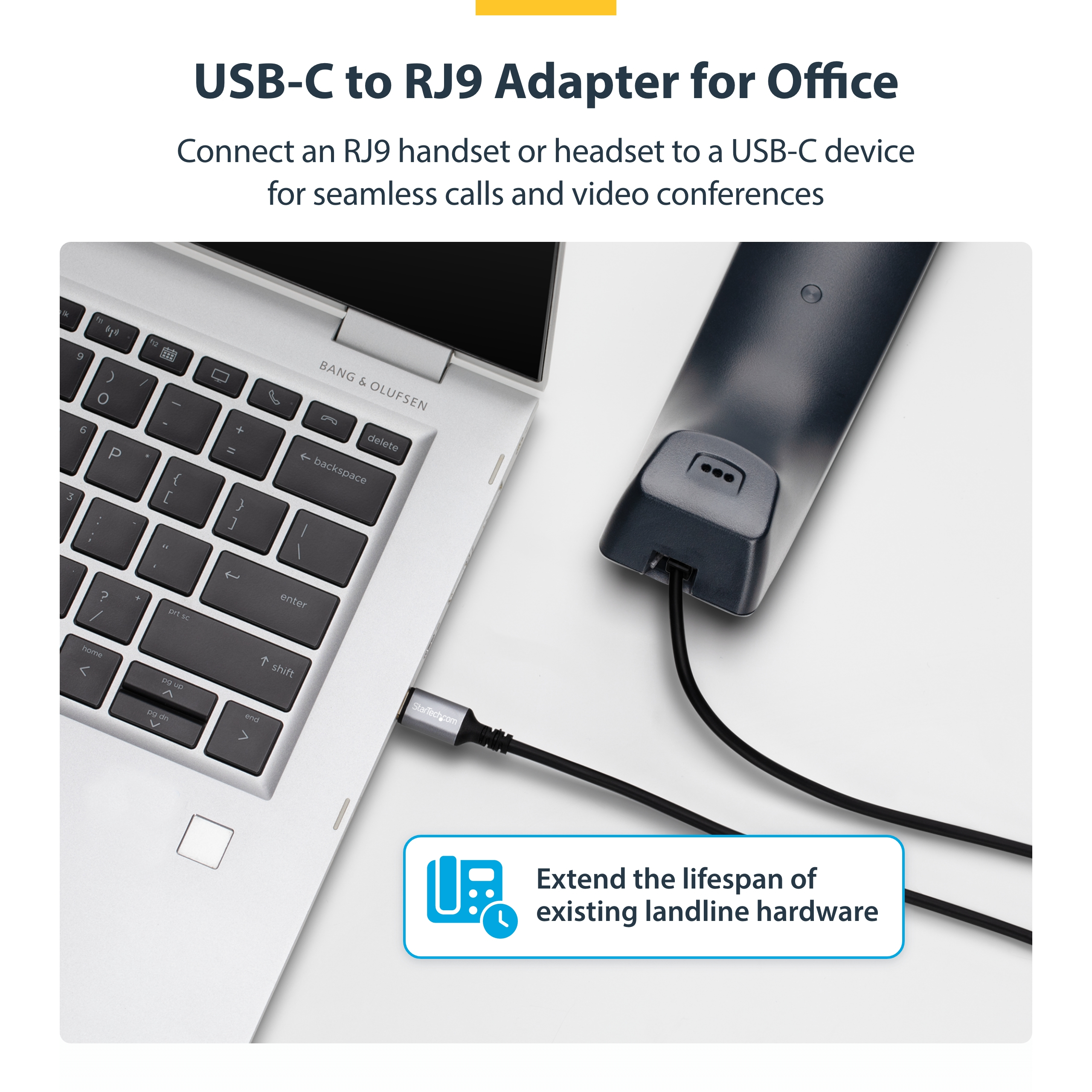 StarTech.com USB-C to RJ9 Adapter for Office
