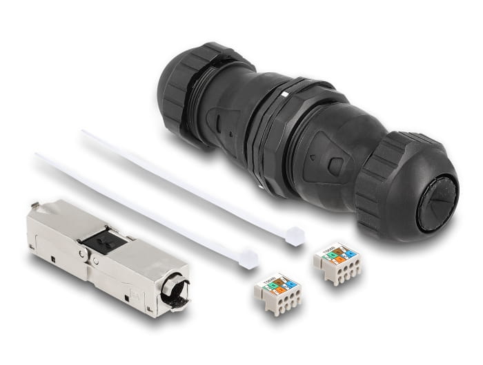 Delock Netzwerkkoppler - LSA zu LSA - STP - CAT 6a - staub- und wasserdicht (IP68)