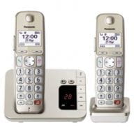 Panasonic KX-TGE262GN, DECT-Telefon, Kabelloses Mobilteil, Freisprecheinrichtung, 200 Eintragungen, Anrufer-Identifikation, Champagner