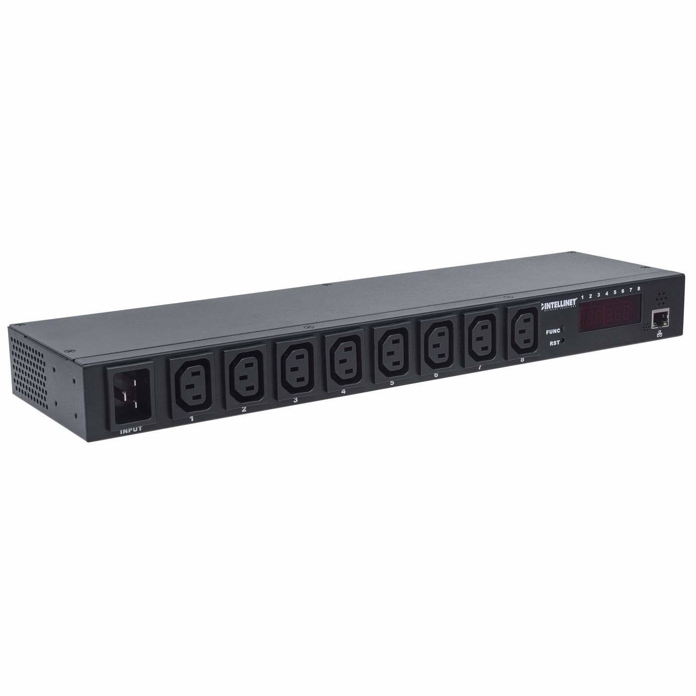Intellinet 19" Intelligent 8-Port PDU, 19" Rackmountable C13 Intelligent Power Distribution Unit; Monitors Power, Temperature and Humidity - Stromverteilungseinheit (Rack - einbaufähig)