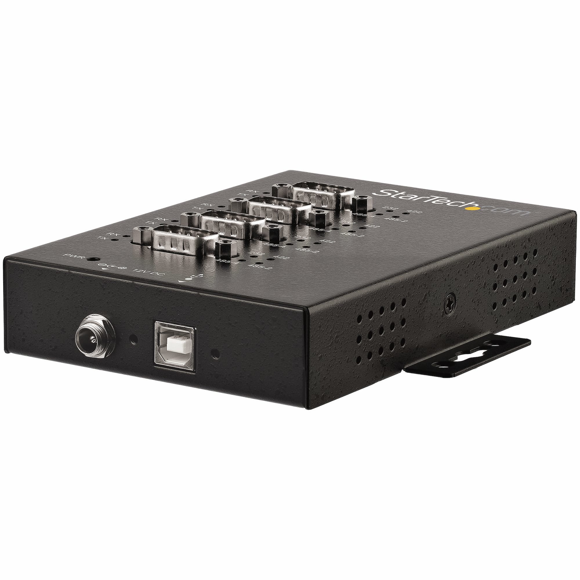 StarTech.com 4 Port Serieller Hub, USB auf RS232/RS485/RS422 Adapter - Industrieller USB 2.0 auf DB9 Konverter Hub - IP30 Schutzklasse - Hutschienenmontierbar, 15kV ESD Schutz (ICUSB234854I)