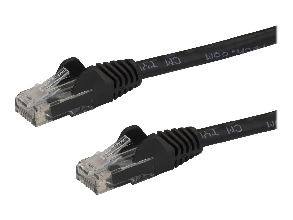 StarTech.com 3m CAT6 Ethernet Cable, 10 Gigabit Snagless RJ45 650MHz 100W PoE Patch Cord, CAT 6 10GbE UTP Network Cable w/Strain Relief, Black, Wiring is UL Certified/TIA - Category 6 - 24AWG (N6PATC3MBK)