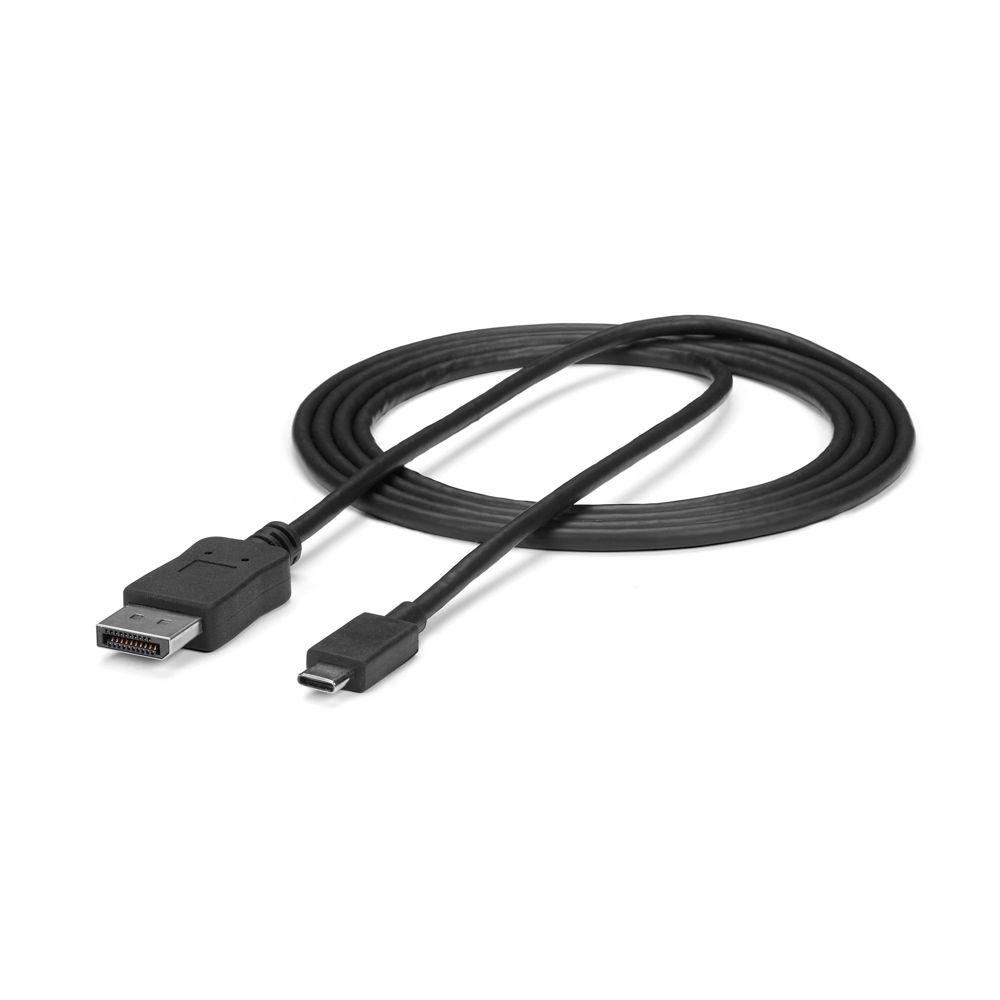 StarTech.com 6ft/1.8m USB C to DisplayPort 1.2 Cable 4K 60Hz, USB-C to DisplayPort Adapter Cable HBR2, USB Type-C DP Alt Mode to DP Monitor Video Cable, Works with Thunderbolt 3, Black - USB-C Male to DP Male - DisplayPort-Kabel - 24 pin USB-C (M)