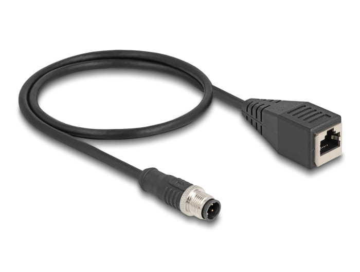Delock Netzwerkkabel - 4-polig M12-D (M) zu RJ-45 (W)