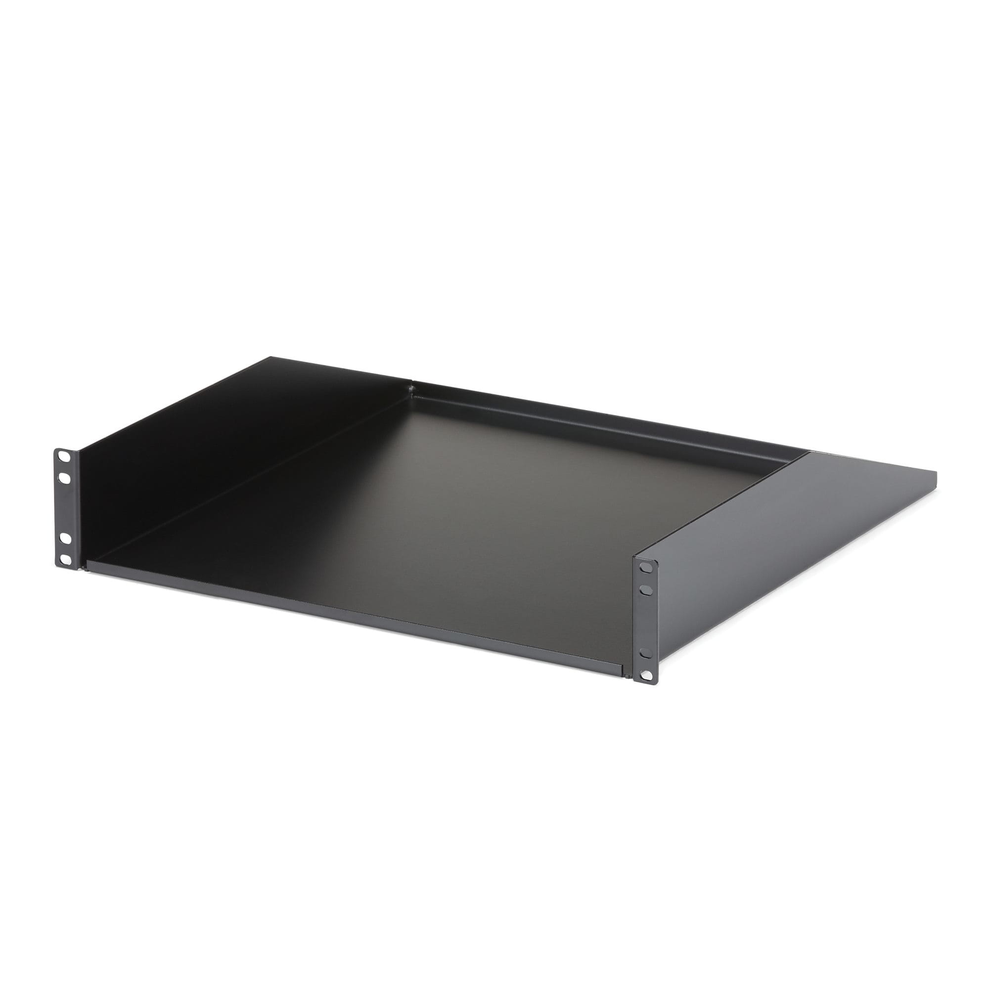 StarTech.com 2 HE 19 Fest montierbarer Schwerlast Fachboden für Server Rack/ Schrank bis 56 Kg - Fachboden für Serverschrank 45cm Tief - Rack - Regal - Schwarz - 2U - 48.3 cm (19")