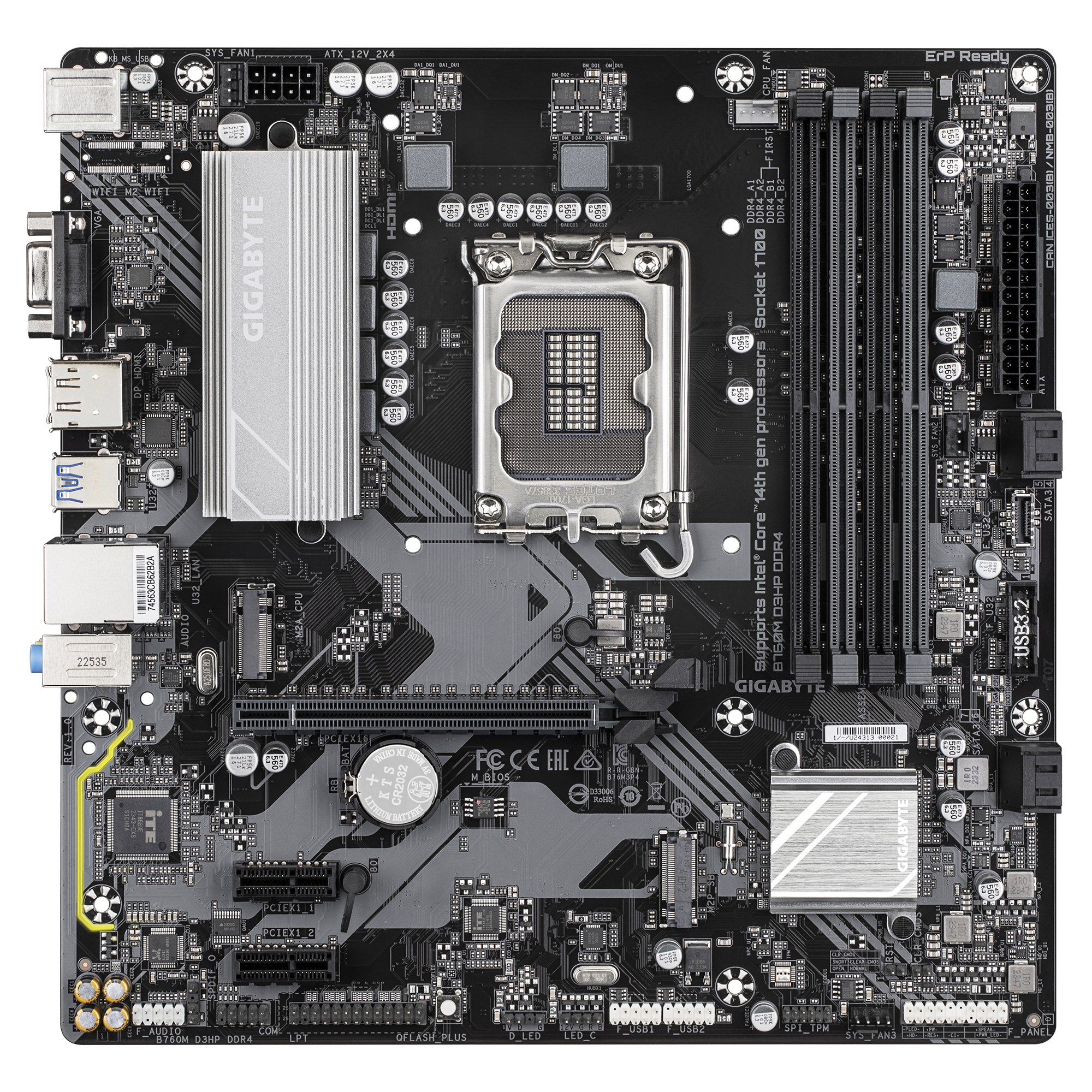 Gigabyte B760M D3Hp DDR4 - Motherboard - micro ATX - LGA1700 Sockel - B760 Chipsatz - USB-C 3.2 Gen 1, USB 3.2 Gen 1 - Gigabit LAN - Onboard-Grafik (CPU erforderlich)