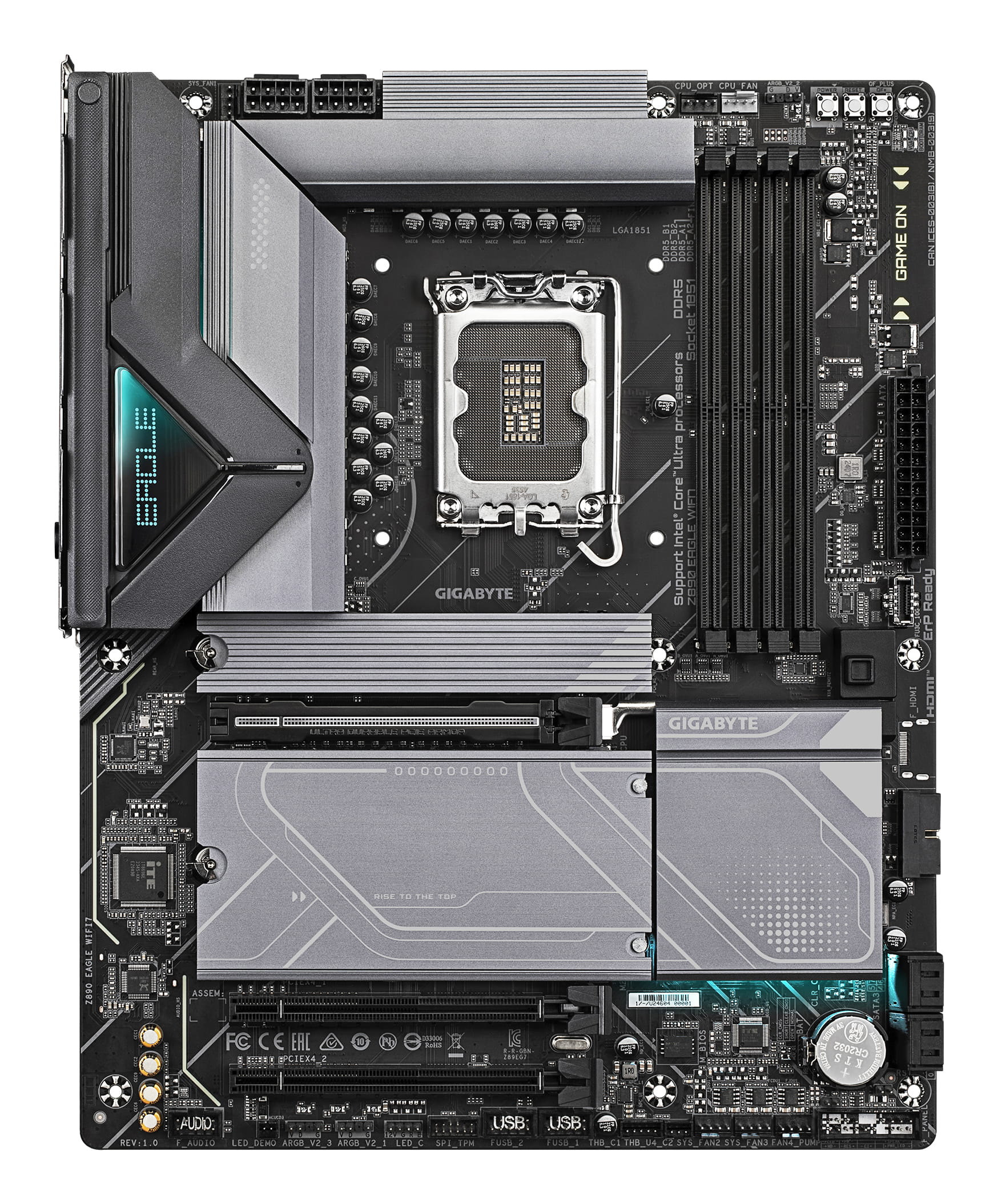 Gigabyte Z890 EAGLE WIFI7 - Motherboard - ATX - LGA1851 Sockel - Z890 Chipsatz - USB4, USB 3.2 Gen 2, USB 3.2 Gen 1, USB-C 3.2 Gen2 - Bluetooth, Wi-Fi 7, 2.5 Gigabit LAN - Onboard-Grafik (CPU erforderlich)
