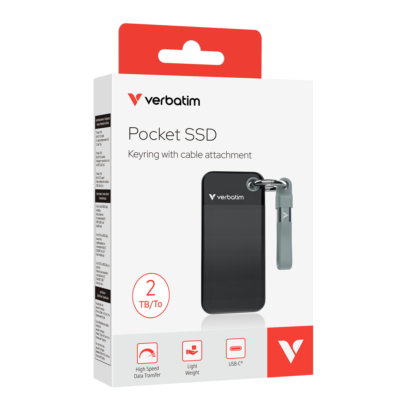 Verbatim Pocket - SSD - 2 TB - Schlüsselanhänger mit Kabelbefestigung - extern (tragbar)