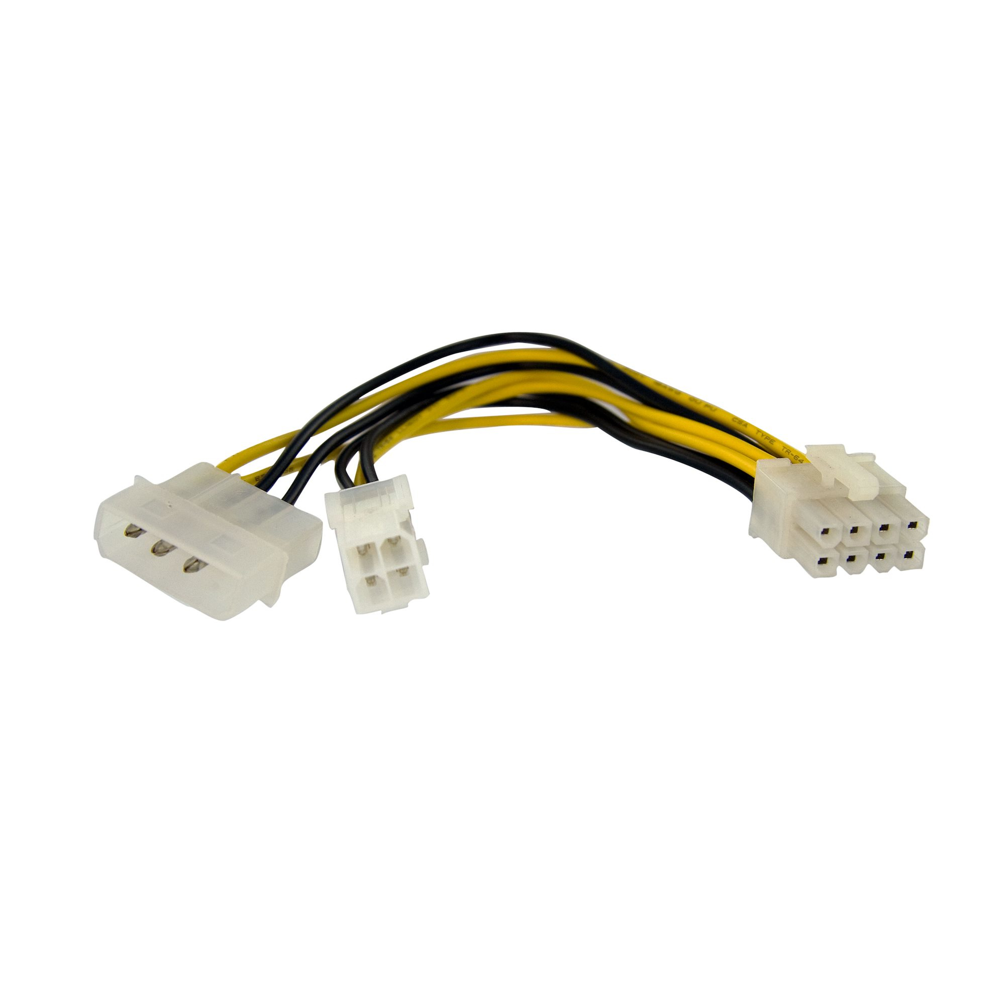 StarTech.com 15cm 4pin auf 8pin EPS-Netzadapter mit LP4 - Bu/St - Stromadapter Buchse/ Stecker - Netzteil - 4 PIN ATX12V (W)