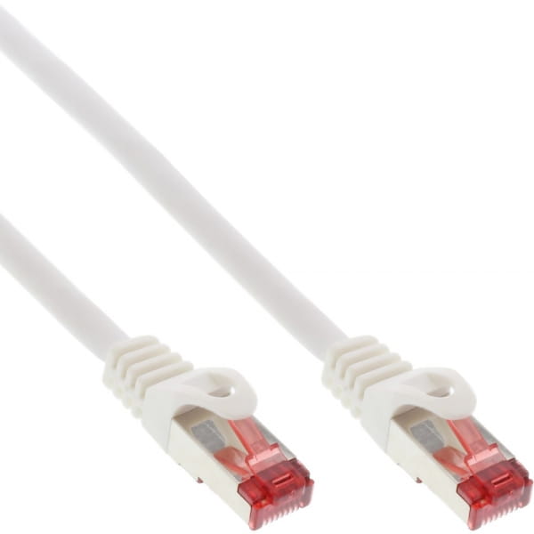 InLine Patchkabel - S/FTP (PiMf) - Cat.6 - 250MHz - PVC - CCA - weiß - 0,3m