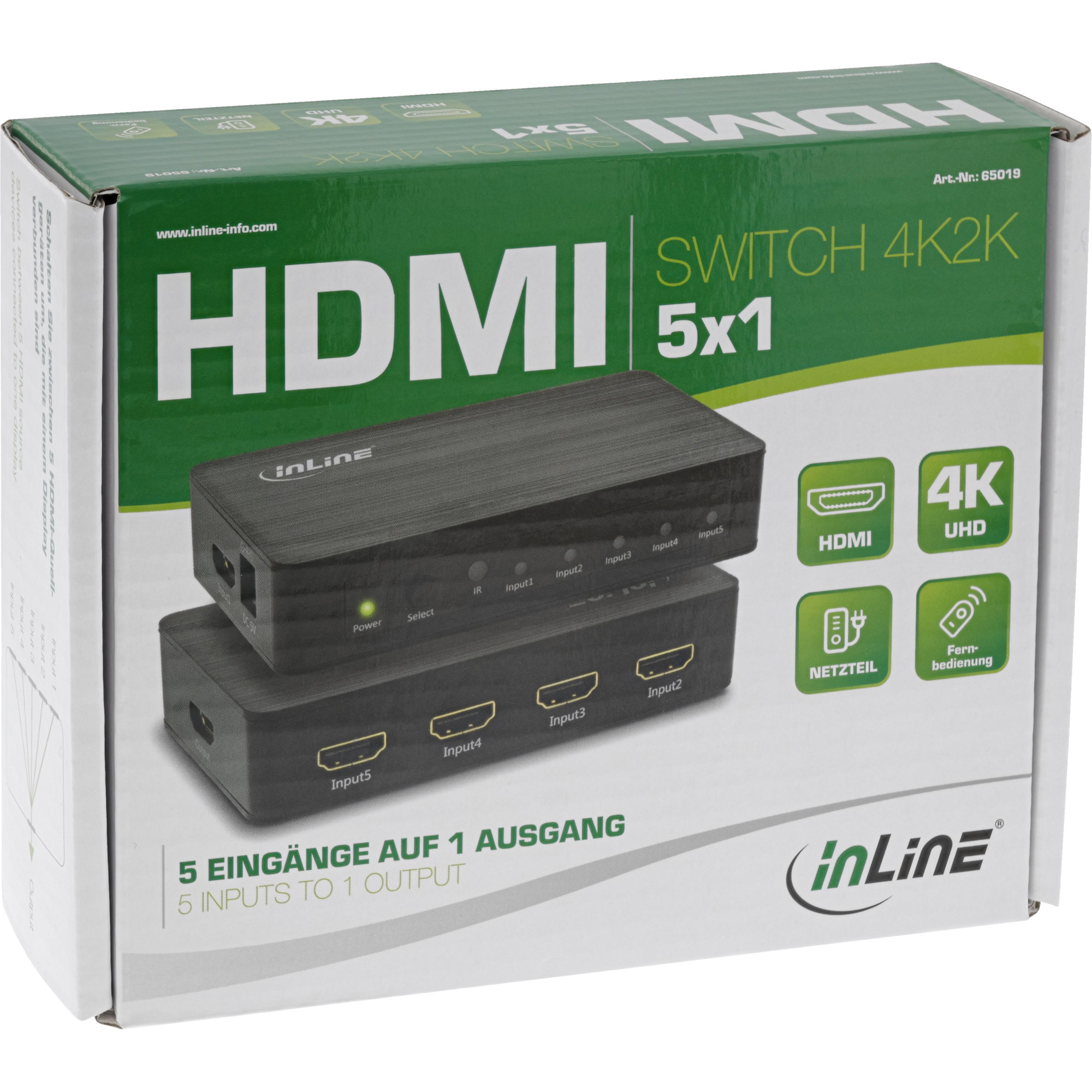 InLine HDMI Switch - 5-fach - 4K2K@60Hz - HDCP 2.2