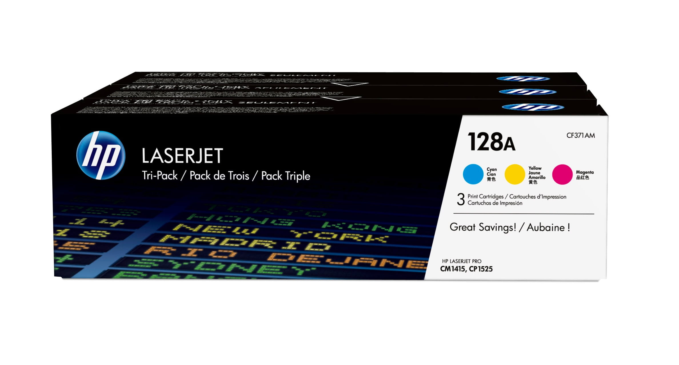 HP 128A - 3er-Pack - Gelb, Cyan, Magenta - original - LaserJet - Tonerpatrone (CF371AM)