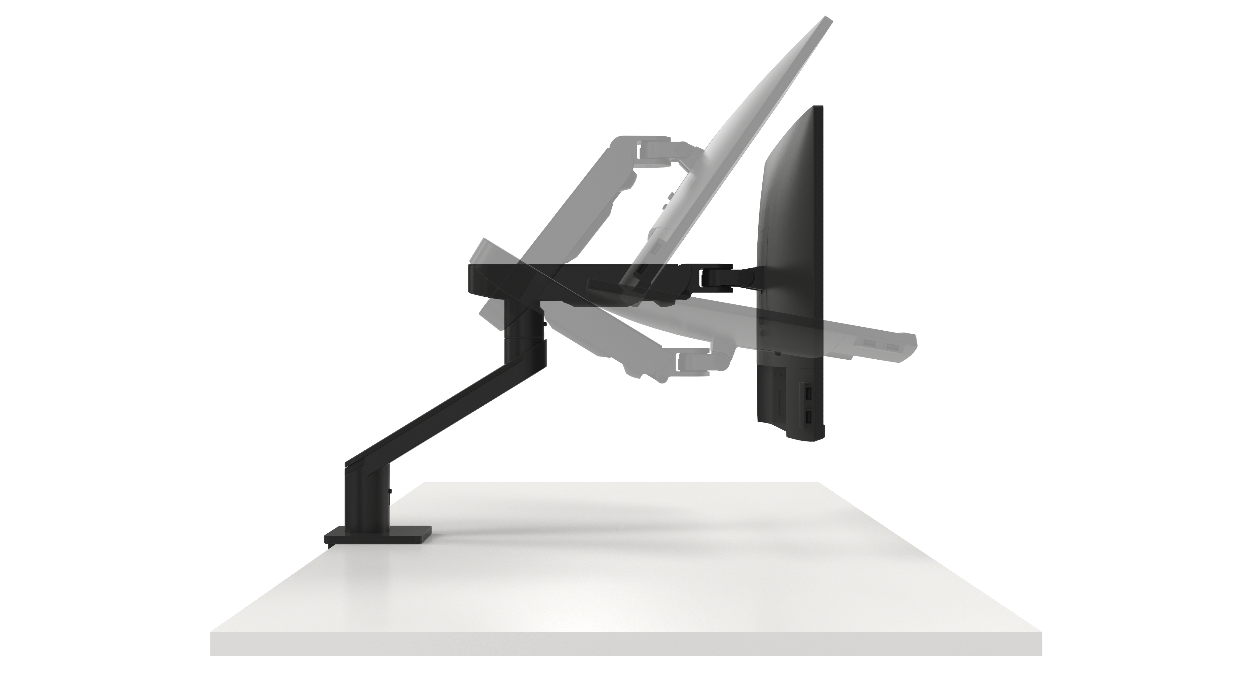 Dell Single Monitor Arm - MSA20 - Befestigungskit - einstellbarer Arm - für LCD-Display - Metall - Schwarz - Bildschirmgröße: 48.3-101.6 cm (19"-40")