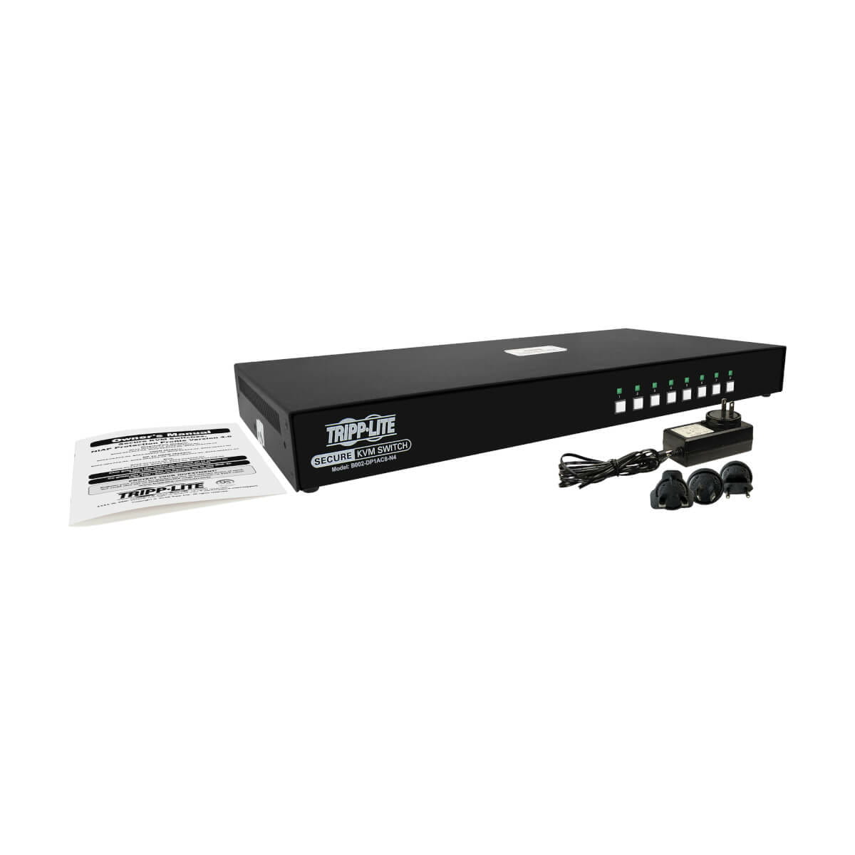 Tripp Secure KVM Switch, 8-Port, Single Head, DisplayPort to DisplayPort, 4K, NIAP PP4.0, Audio, CAC, TAA