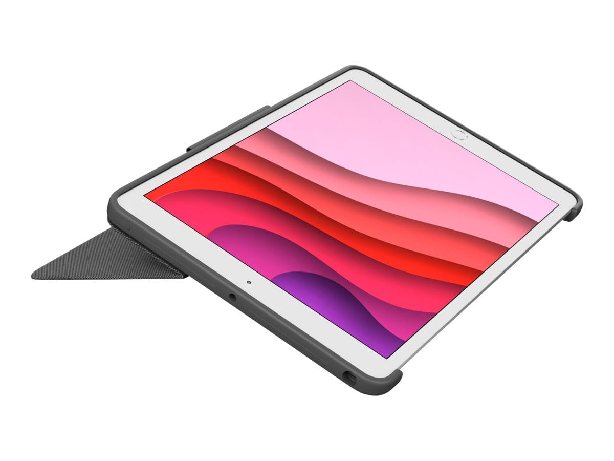Logitech Combo Touch - Tastatur und Foliohülle - mit Trackpad - hintergrundbeleuchtet - Apple Smart connector - QWERTZ - Deutsch - Oxford Gray - für Apple 10.9-inch iPad (10. Generation)